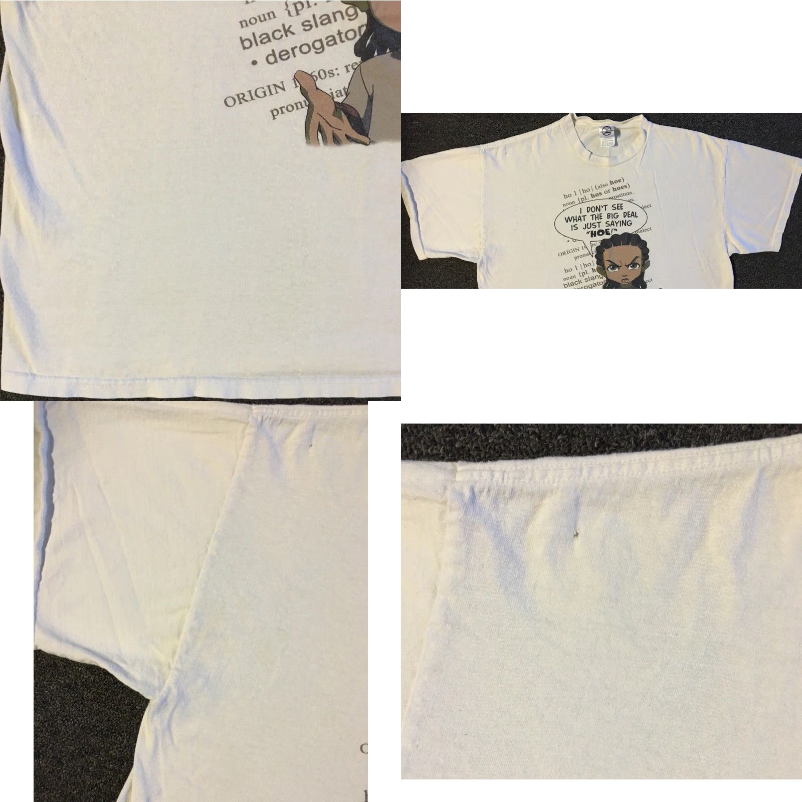 Vintage Vtg The Boondocks “Hoe” TV Show Promo Shirt S Funny Distressed White T-Shirt, Boxy, 90s, Cartoon Network, Adult Swim, Mens, Size S Size US S / EU 44-46 / 1 - 8 Thumbnail