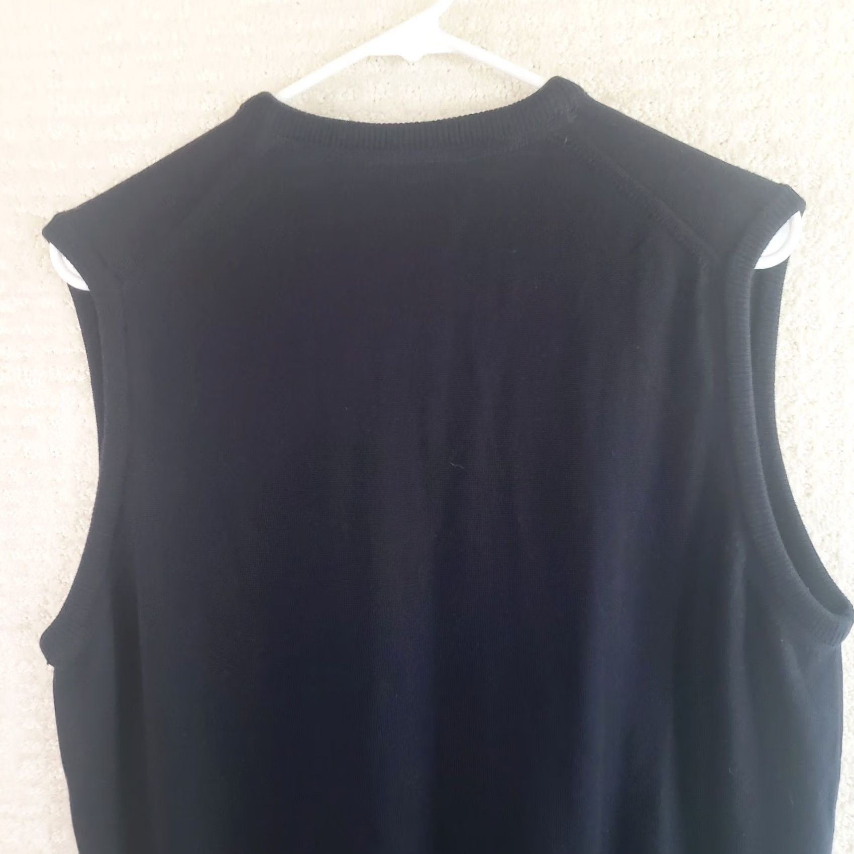 Logo 7 VINTAGE Glenmuir Wool Vest Sweater Men M Black Logo V-Neck Knit Wool Golf Royal Liverpool Hoylake 90s 00s Mens Size US M / EU 48-50 / 2 - 7 Thumbnail