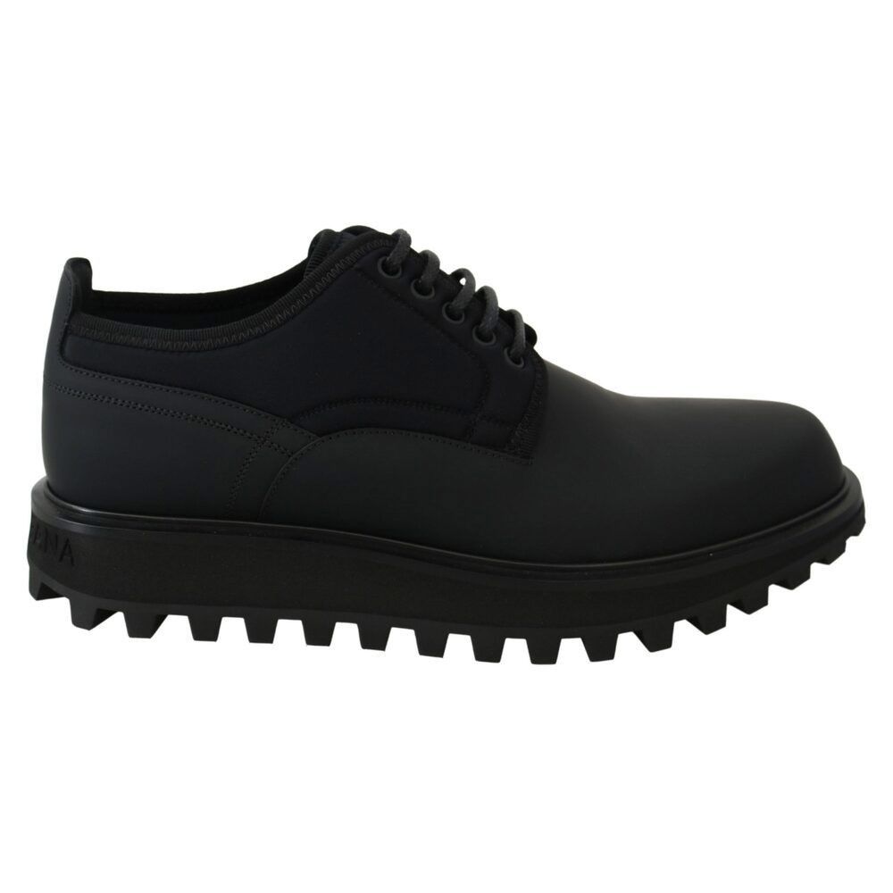 Dolce & Gabbana Dolce & Gabbana Elegant Black Calfskin Derby Shoes Size US 11 / EU 44 - 1 Thumbnail