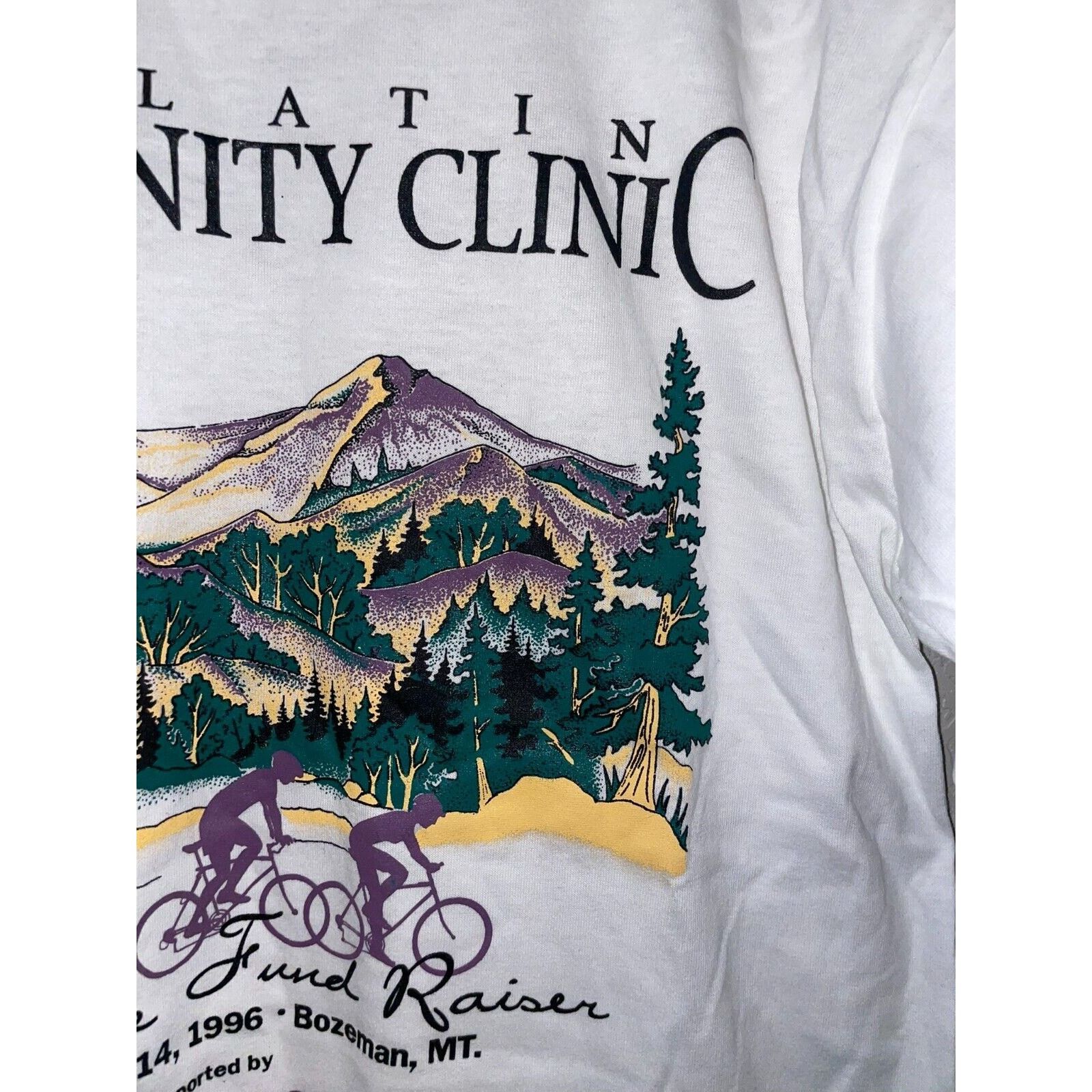 Jerzees Vintage Montana Shirt Gallatin Bike Ride White M Tee Size US M / EU 48-50 / 2 - 5 Thumbnail