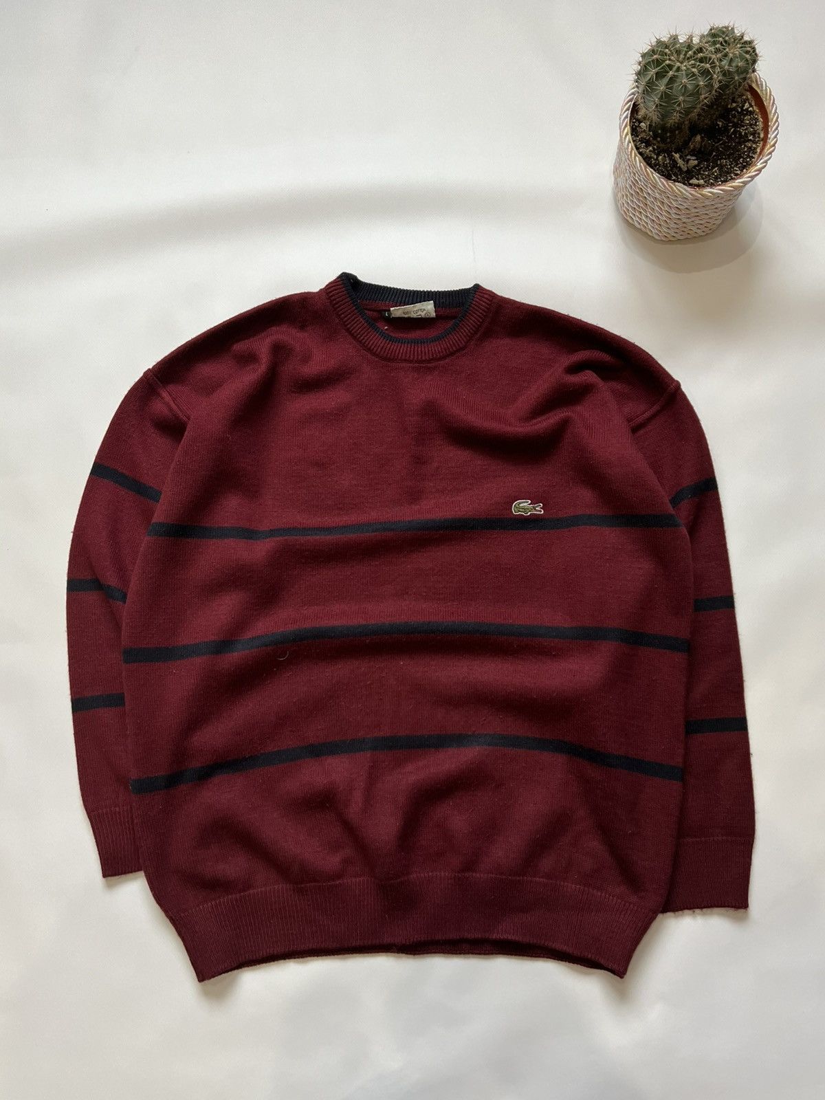 Lacoste Vintage 90’s Lacoste Red Striped Sweater Size US L / EU 52-54 / 3 - 1 Thumbnail