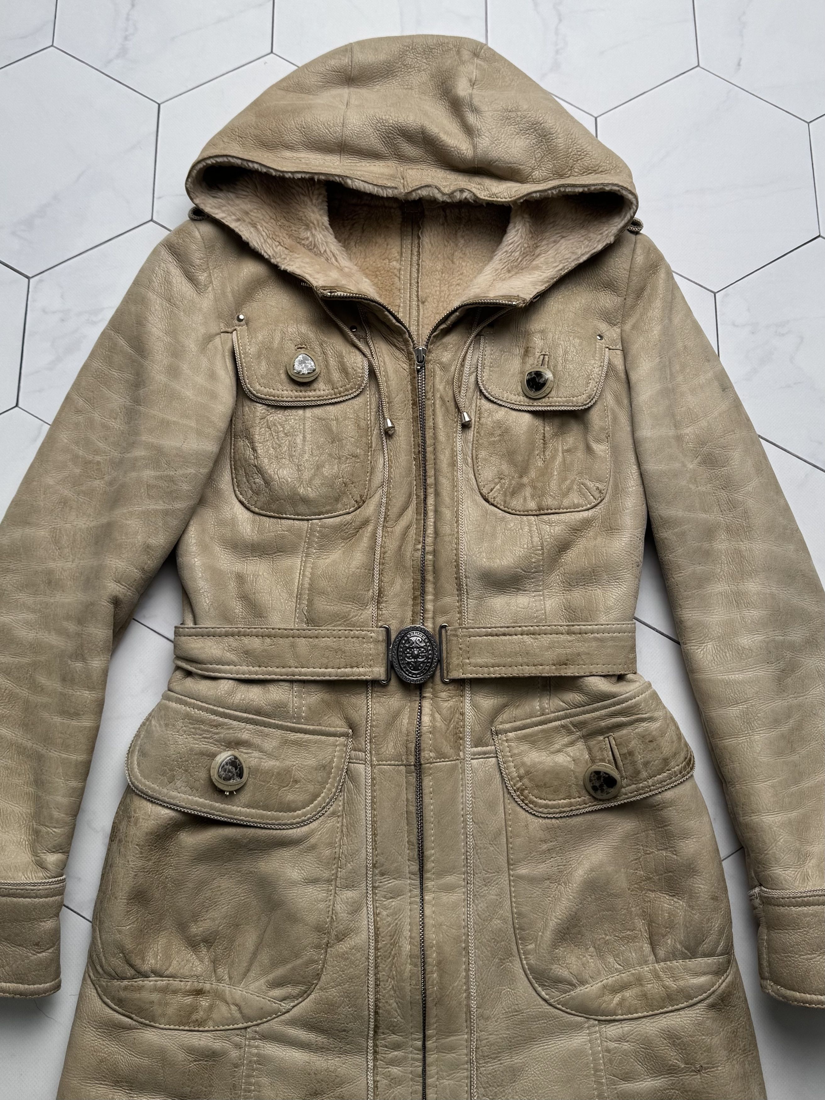 Vintage Vintage Real Shearling Coat With Hood And Belt (B250)D15E2 Size XS / US 0-2 / IT 36-38 - 7 Thumbnail