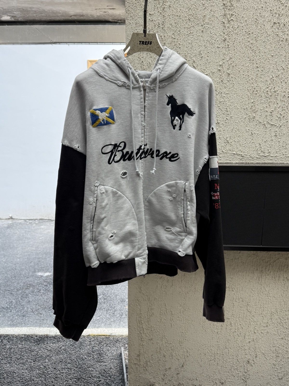 PROTOCOL INDEX BUTTIVORE ZIP HOODIE - WHITE MELANGE