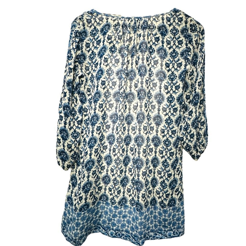 Joie JOIE Demko Blue White Abstract Floral Silk Boho Fully Lined Size XS / US 0-2 / IT 36-38 - 7 Thumbnail