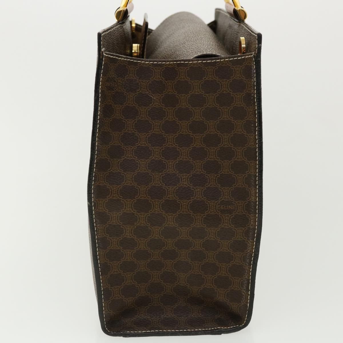 Celine CELINE Macadam Canvas Hand Bag Pvc Leather Brown Size ONE SIZE - 4 Thumbnail