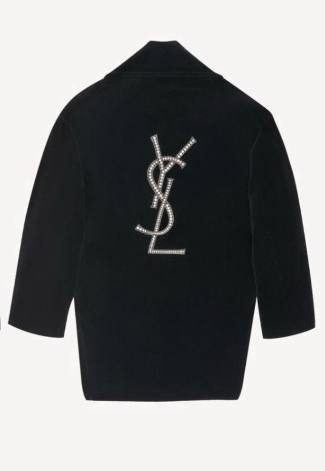 Saint Laurent Paris 🔥$8K VALUE🔥YSL Cassandre Peacoat Jacket in Cotton Velvet Size US S / EU 44-46 / 1 - 1 Thumbnail