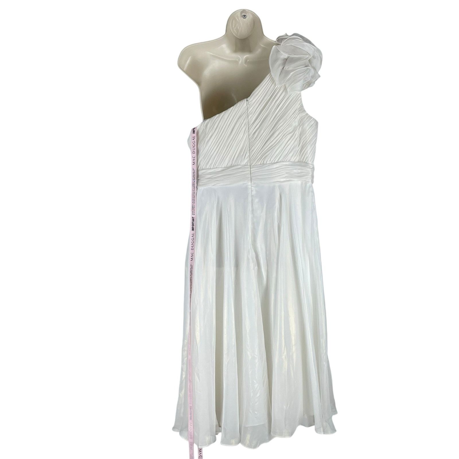 Other Mac Duggal Rosette One Shoulder Tea Length Dress Size 12 Size XL / US 12-14 / IT 48-50 - 8 Thumbnail