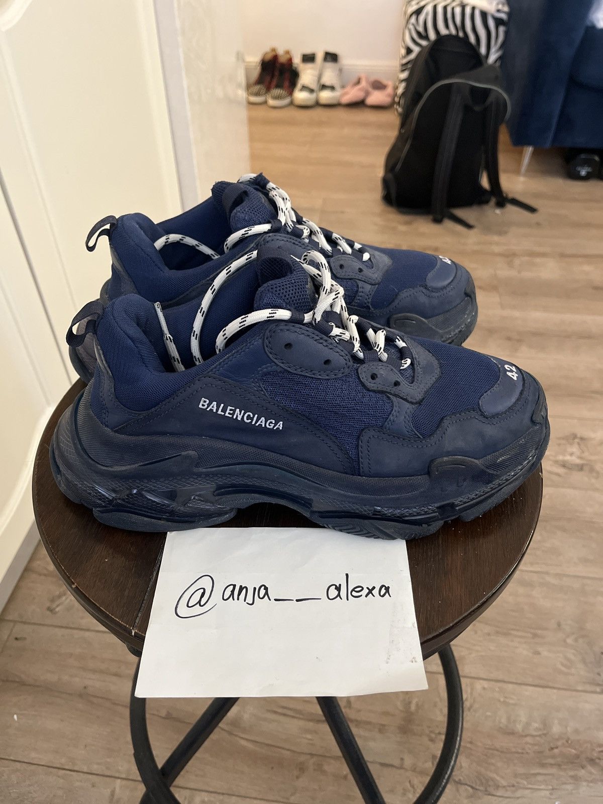 Balenciaga Balenciaga Triple S Clear Sole Navy Grailed