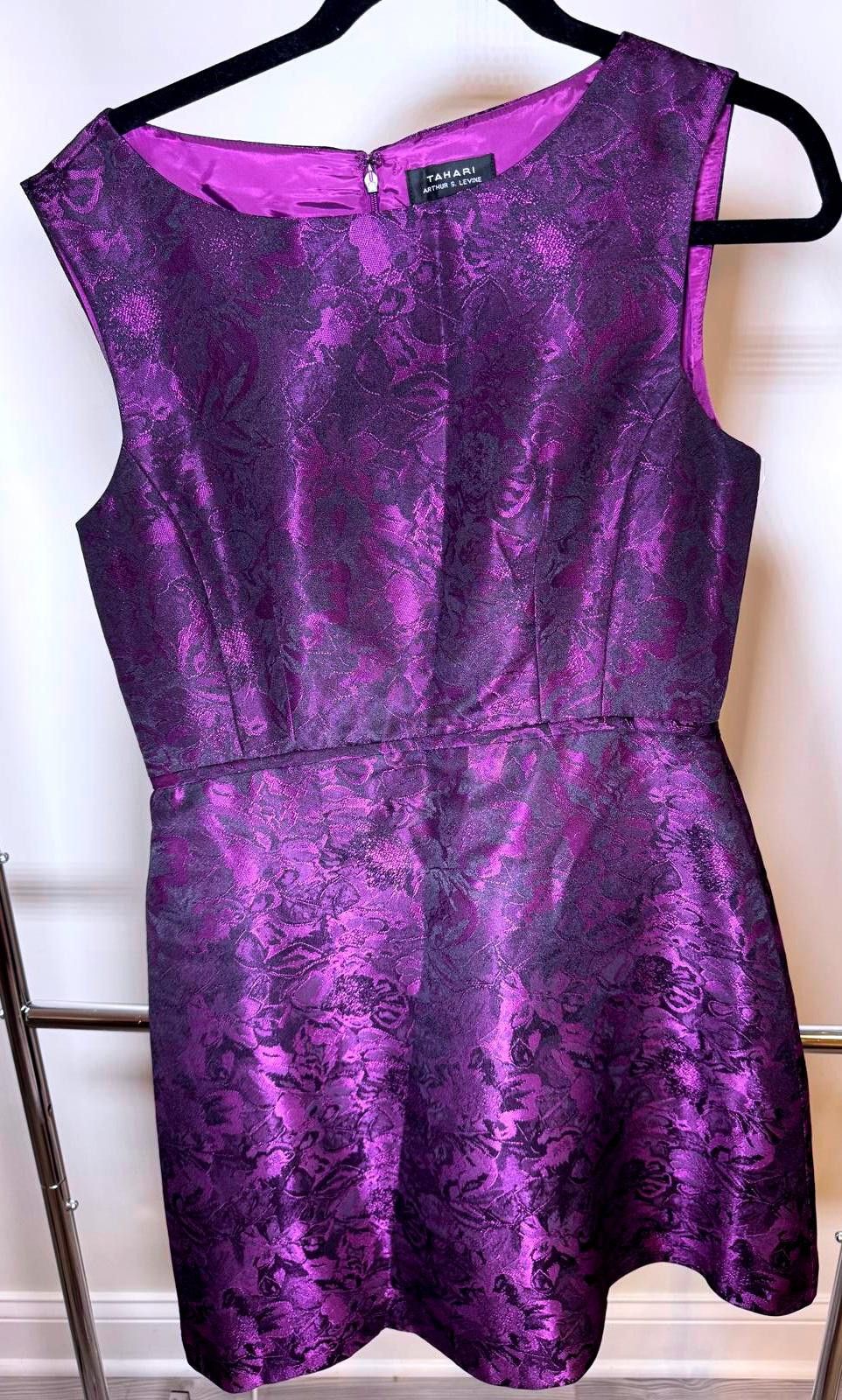 Elie Tahari Elegant Tahari Purple Floral Dress - Size 10 Size L / US 10 / IT 46 - 1 Thumbnail