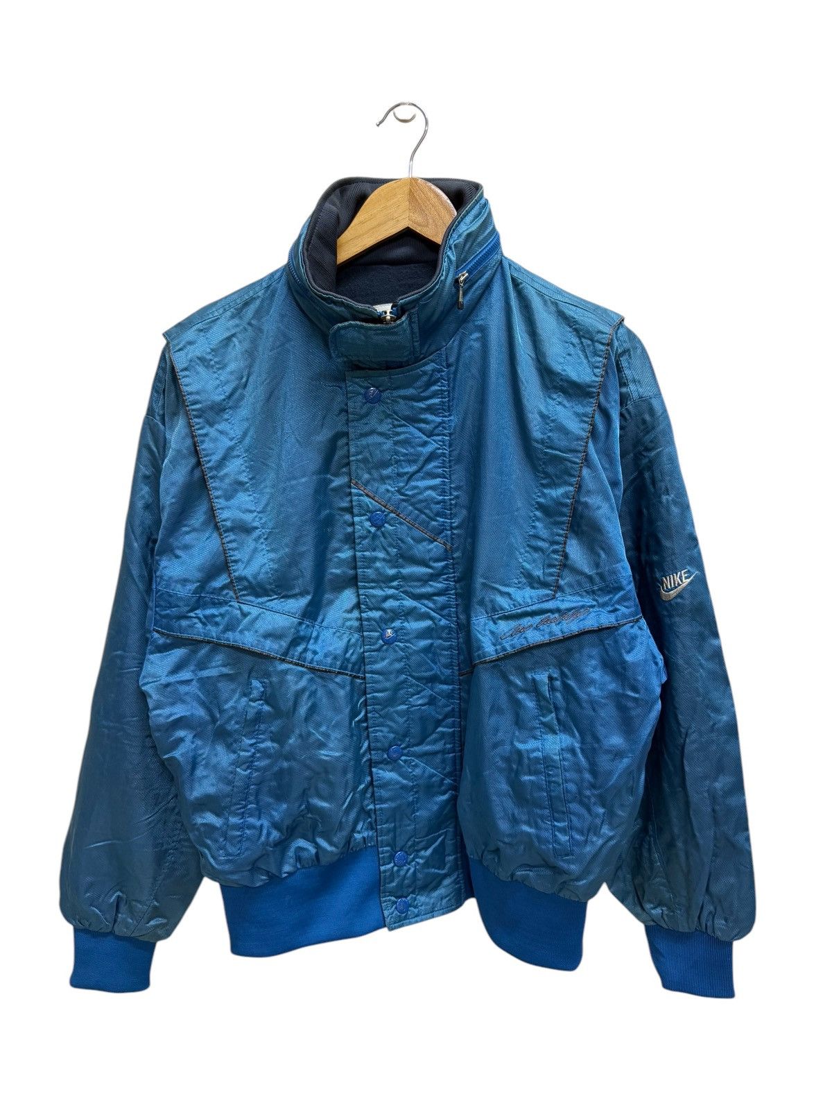 Nike Vintage 90s Nike Nylon Bomber Jacket Size US L / EU 52-54 / 3 - 1 Thumbnail