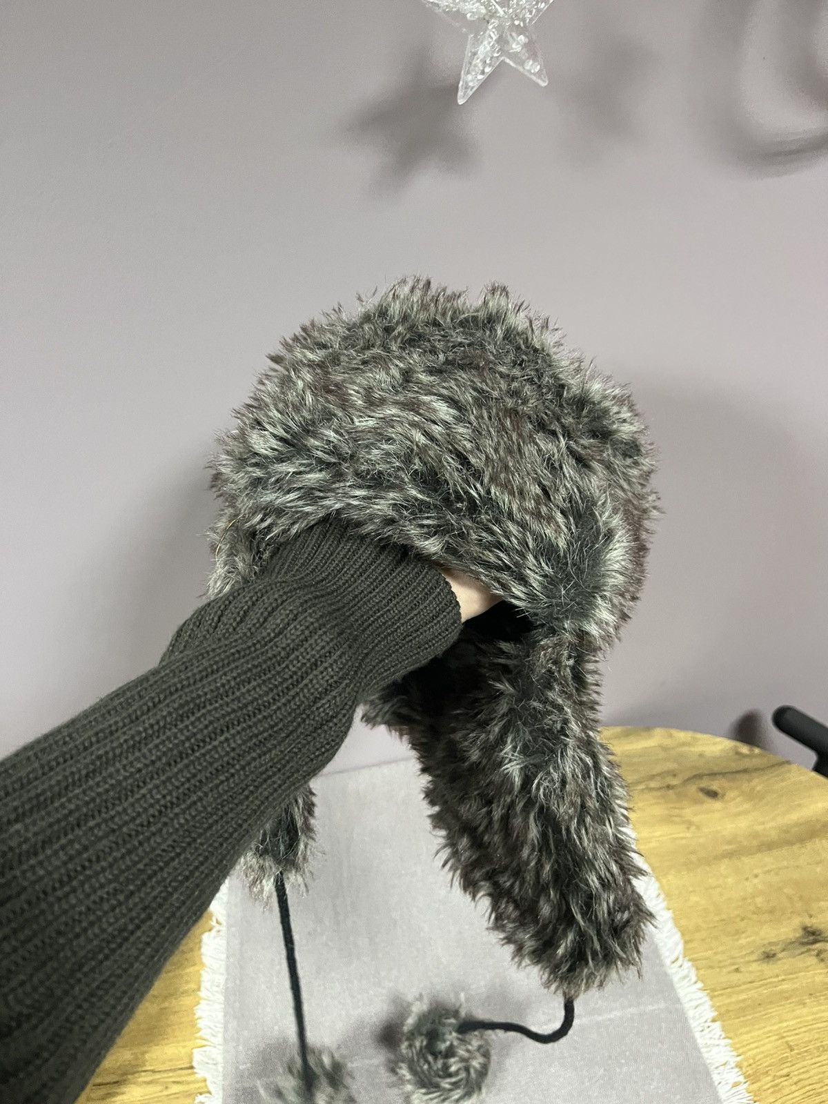 Japanese Brand Ushanka Trapper Hat Furry Mohair Fuzzy Fur Hat Y2K 90s rare Size ONE SIZE - 2 Thumbnail