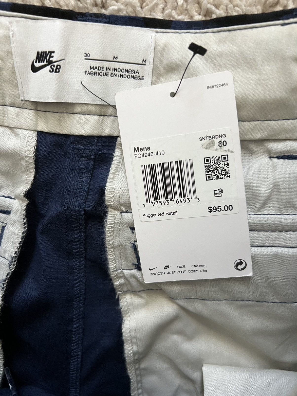 Nike Nike SB Kearny Cargo Allover Print Skate Shorts Navy Size US 30 / EU 46 - 10 Thumbnail