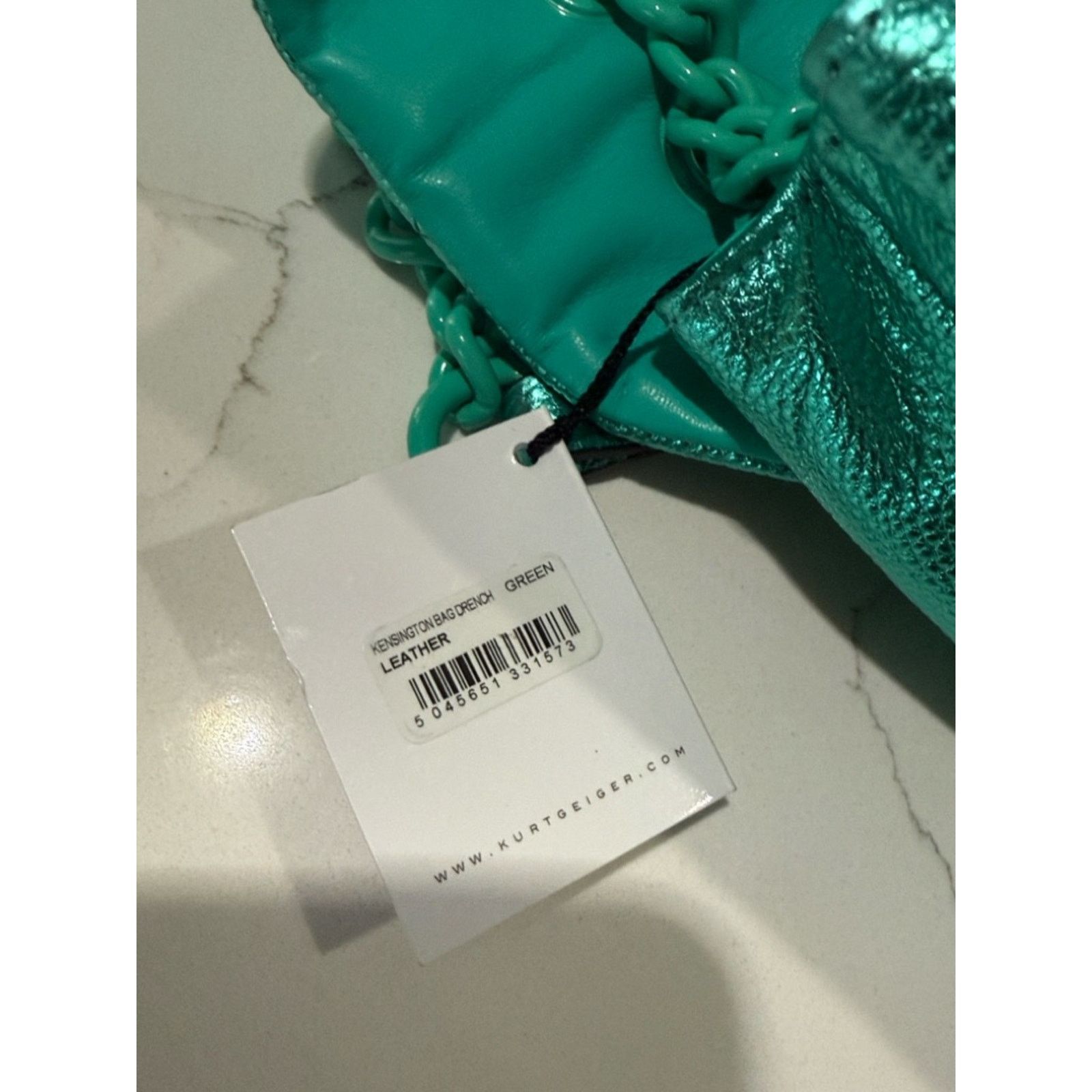 Kurt Geiger Kurt Geiger London Kensington Drench NWT! Metallic Green Size ONE SIZE - 10 Thumbnail
