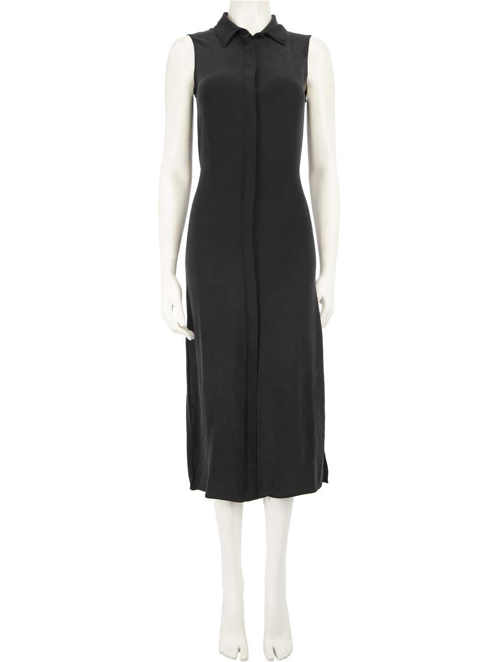 Joseph Black Silk Tie Fastening Midi Dress Size S / US 4 / IT 40 - 1 Thumbnail