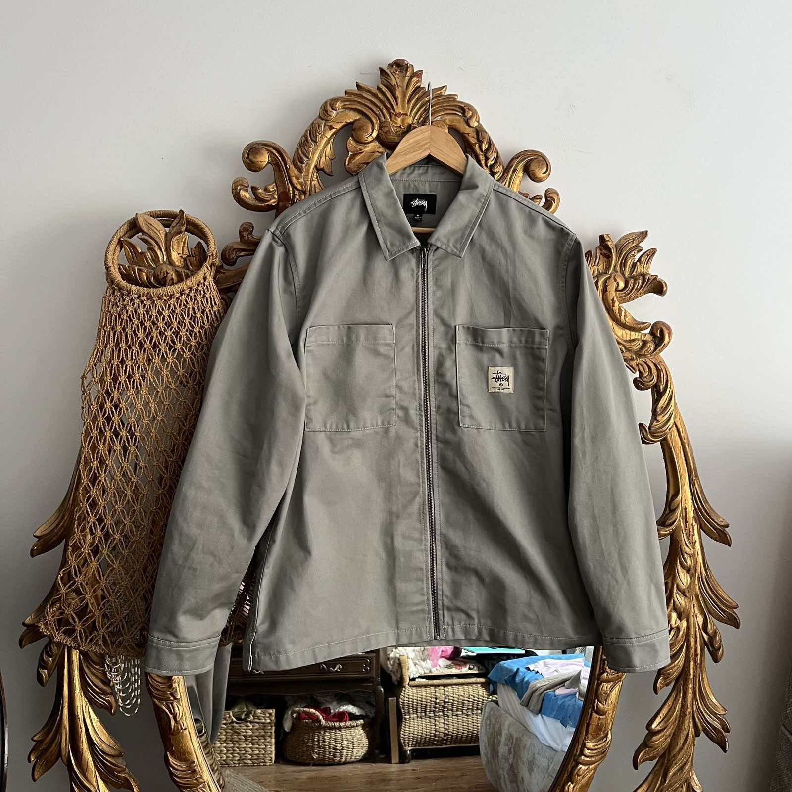 Stussy Stussy club jacket coated cotton brown sz large | Grailed