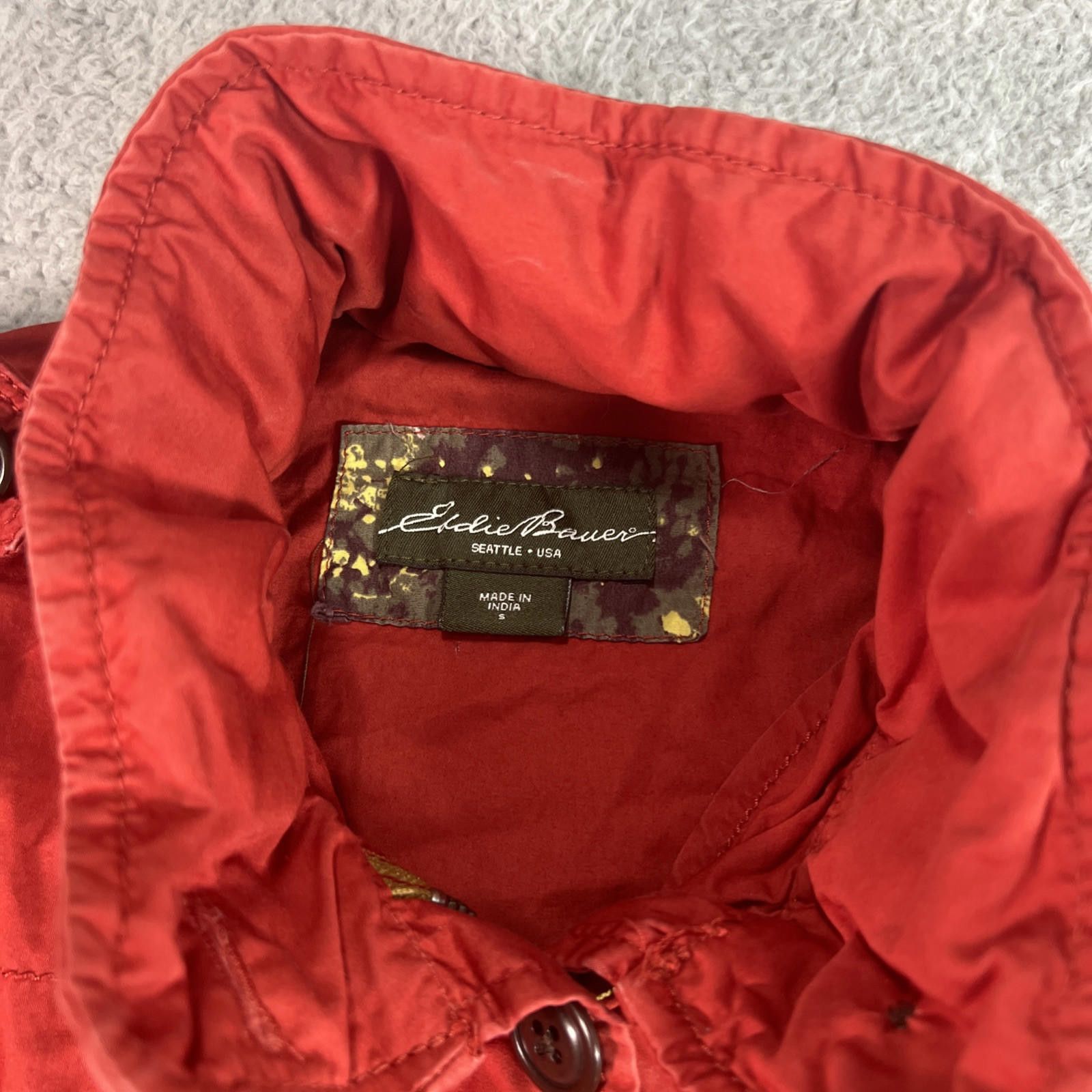 Eddie Bauer Eddie Bauer Hoodie Utility Jacket Women Small Red Pockets Size L / US 10 / IT 46 - 2 Thumbnail