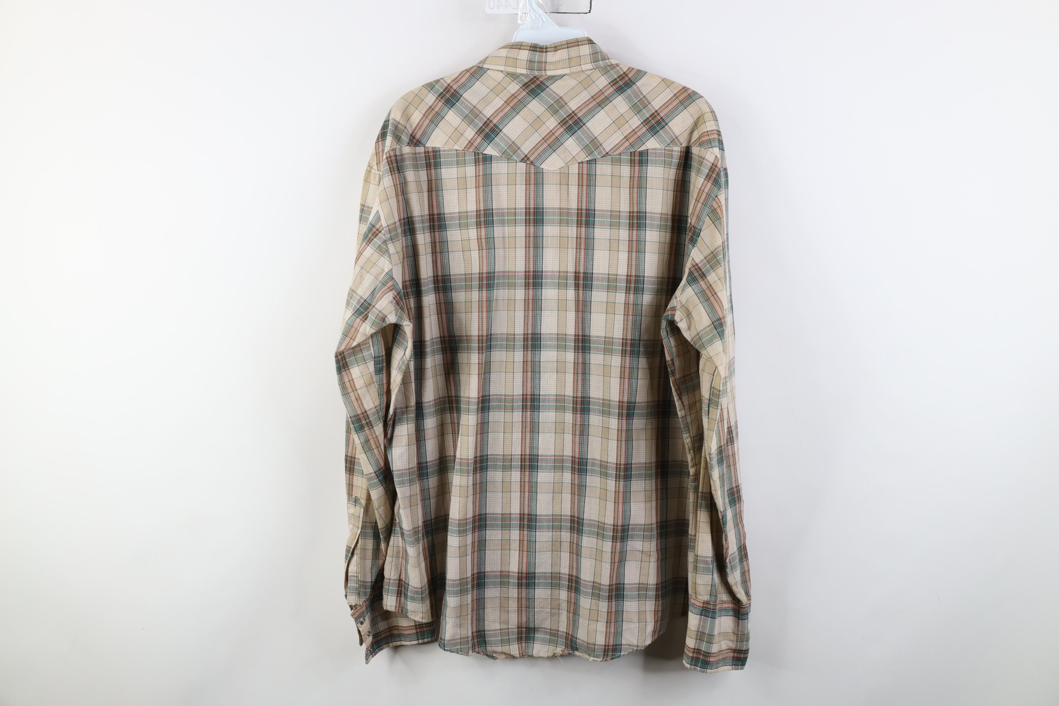 Vintage Vintage 70s Streetwear Rodeo Cowboy Snap Button Shirt Plaid Size US L / EU 52-54 / 3 - 12 Thumbnail