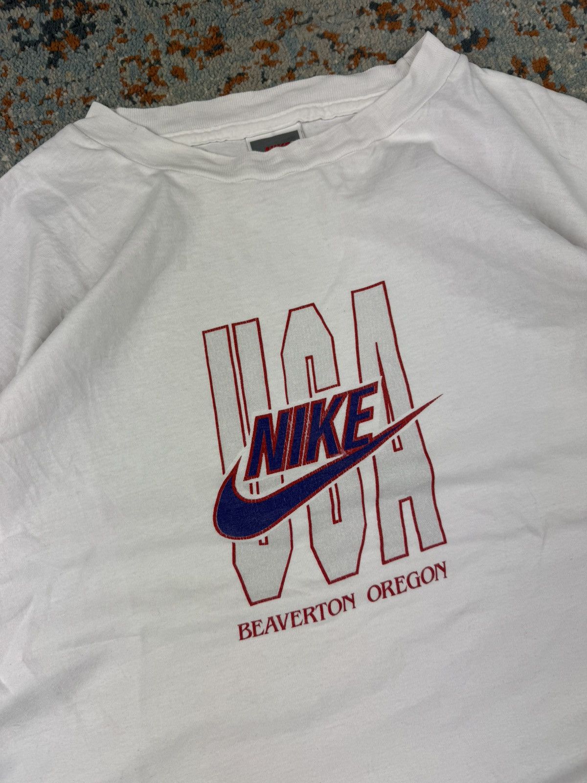 Nike Vintage 90s Nike beaverton oregon USA graphic tshirt tee Size US XL / EU 56 / 4 - 4 Thumbnail