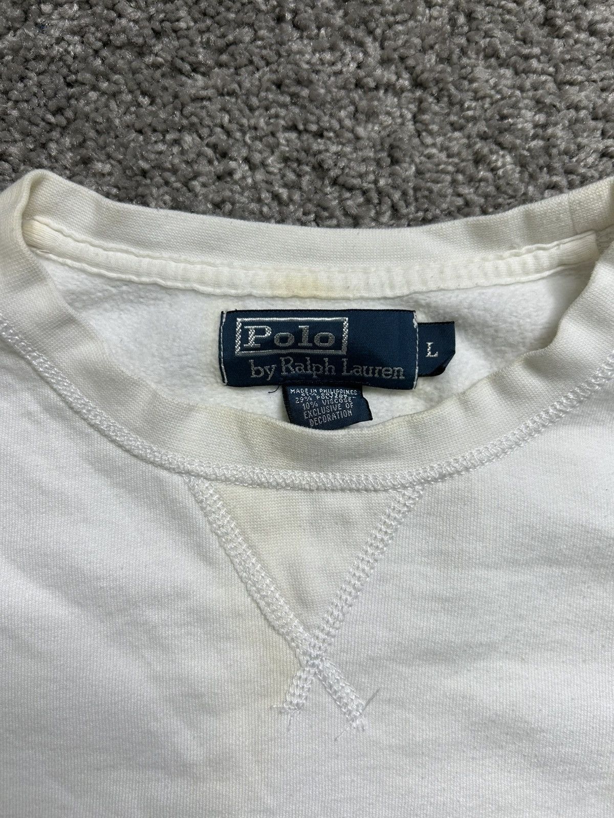 Polo Ralph Lauren Vintage 80s Polo Ralph Lauren Single V Crewneck Sweat Thrash Size US L / EU 52-54 / 3 - 3 Thumbnail