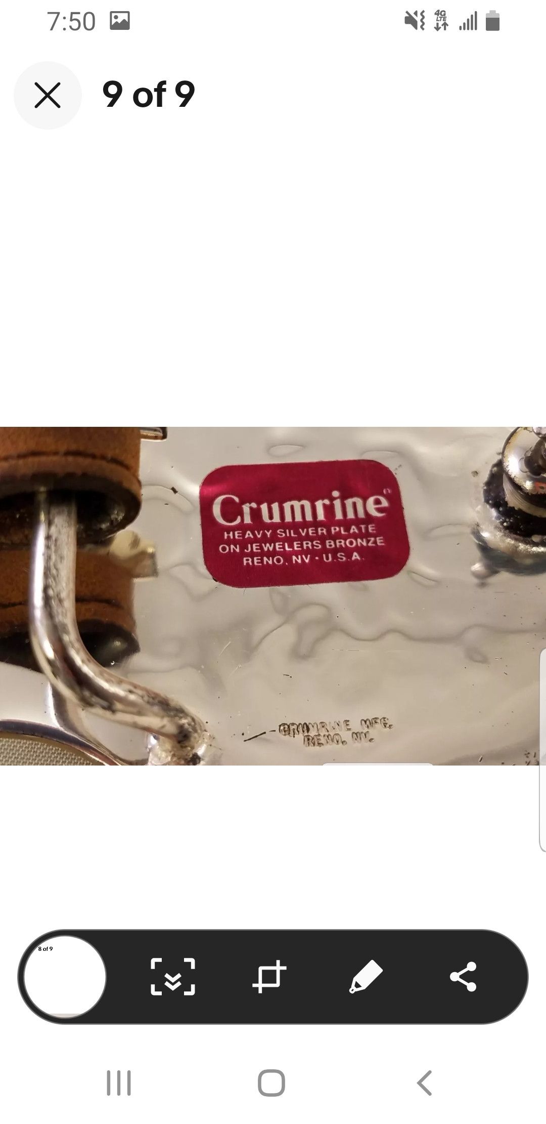 Justin Boots CRUMRINE BUCKLE SILVER BRONZE Size ONE SIZE - 9 Thumbnail