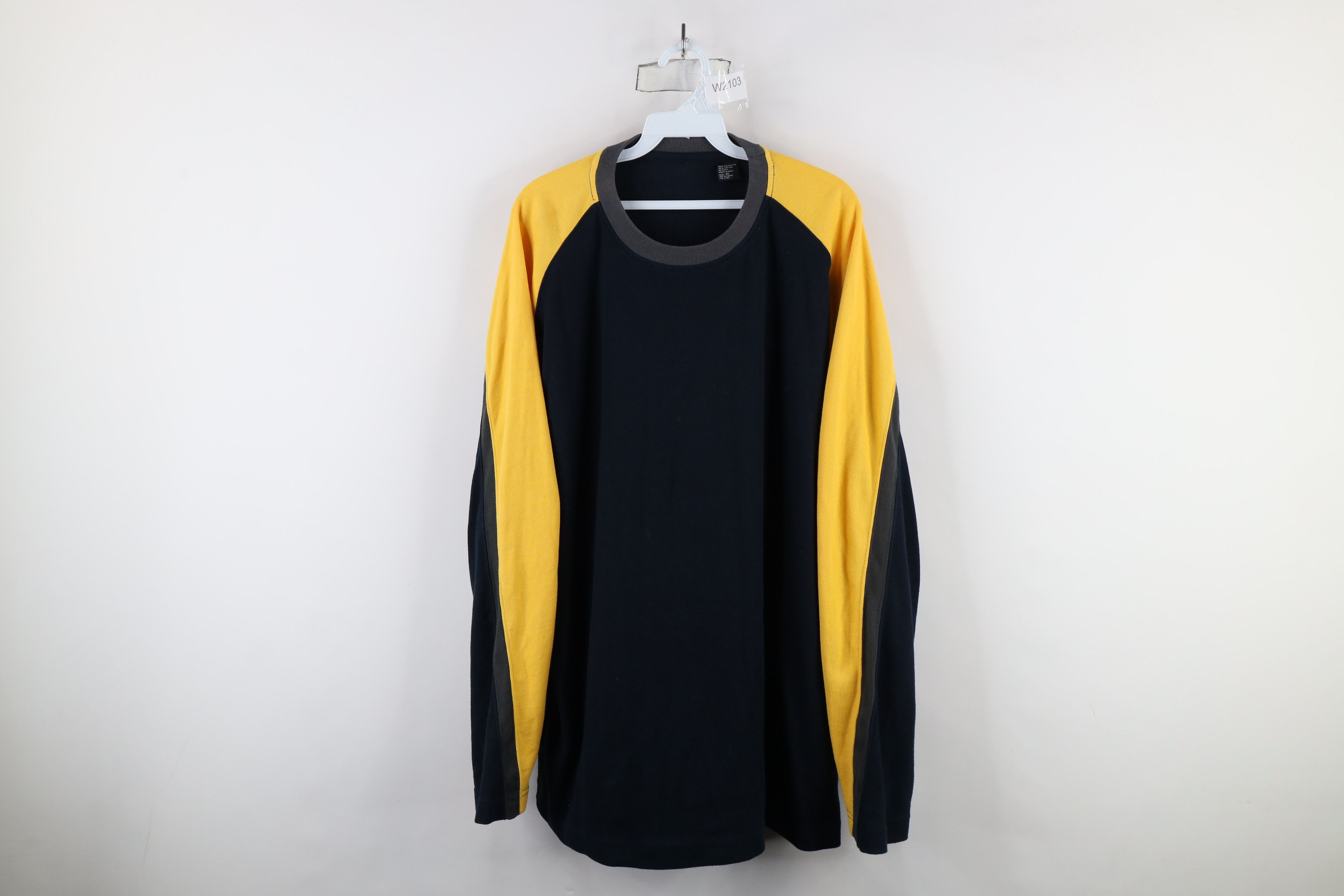 Vintage Vintage 90s Streetwear Block Ribbed Knit Long Sleeve T-Shirt Size US XL / EU 56 / 4 - 1 Thumbnail