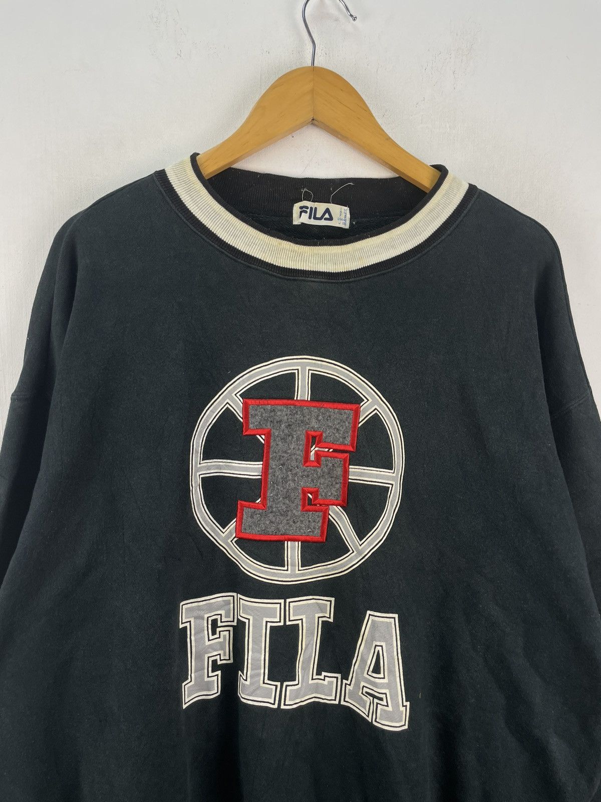 Fila × Vintage Vintage 90s Fila Big Logo Spellout Sweatshirt Baggy Size US XL / EU 56 / 4 - 2 Thumbnail
