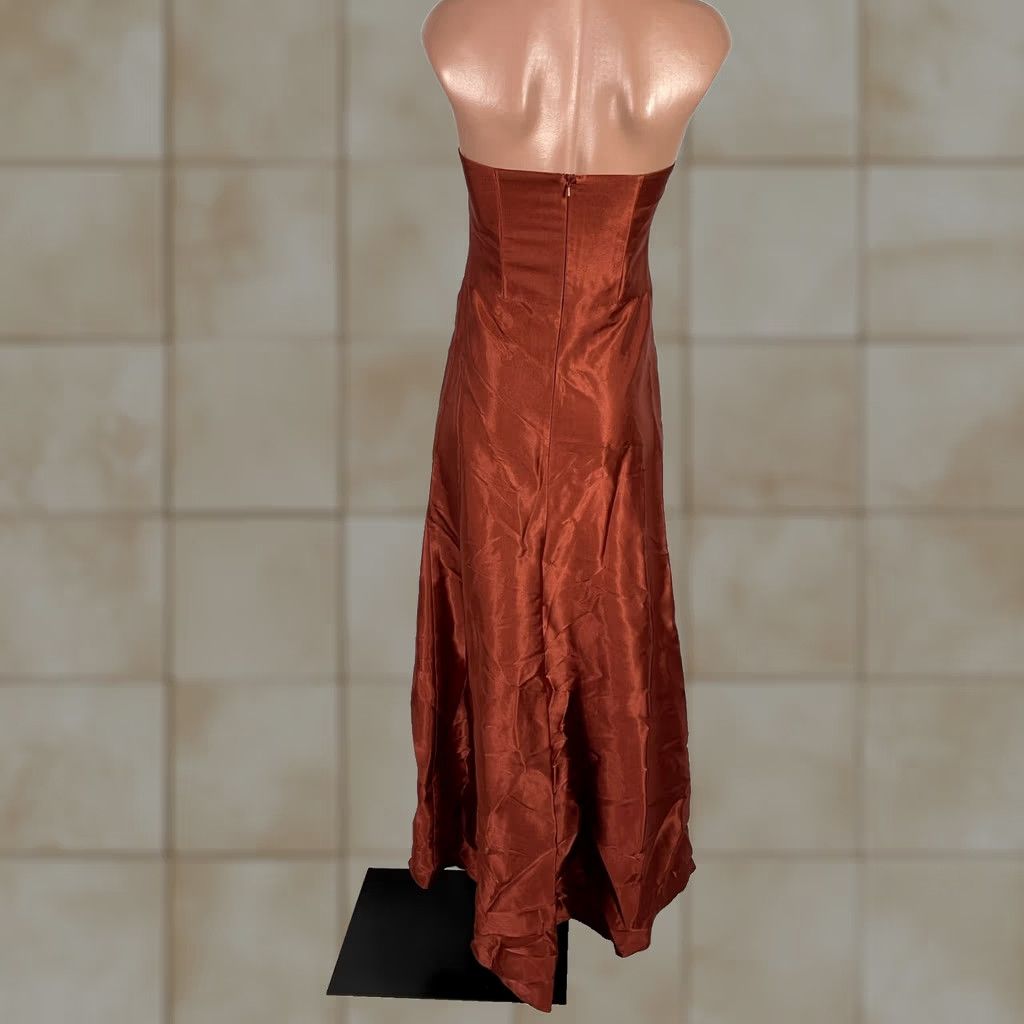 Jessica McClintock VINTAGE Jessica McClintock Dress Womens 8 copper Vtg 80s Strapless Satin Fit Flare Party Prom Size M / US 6-8 / IT 42-44 - 1 Thumbnail