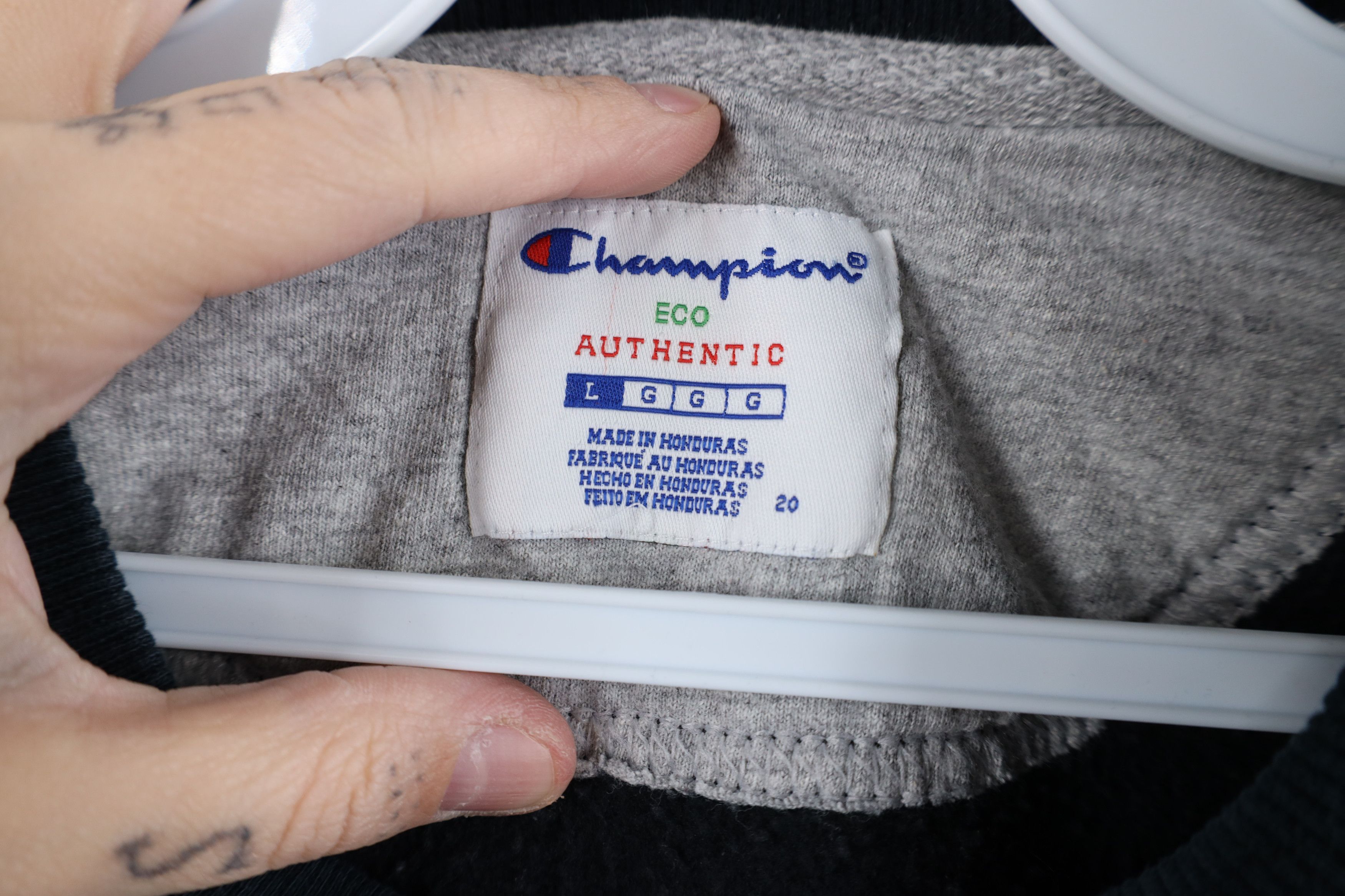 Champion × Vintage Vintage Champion Classic Logo Crewneck Sweatshirt Black Size US L / EU 52-54 / 3 - 9 Thumbnail