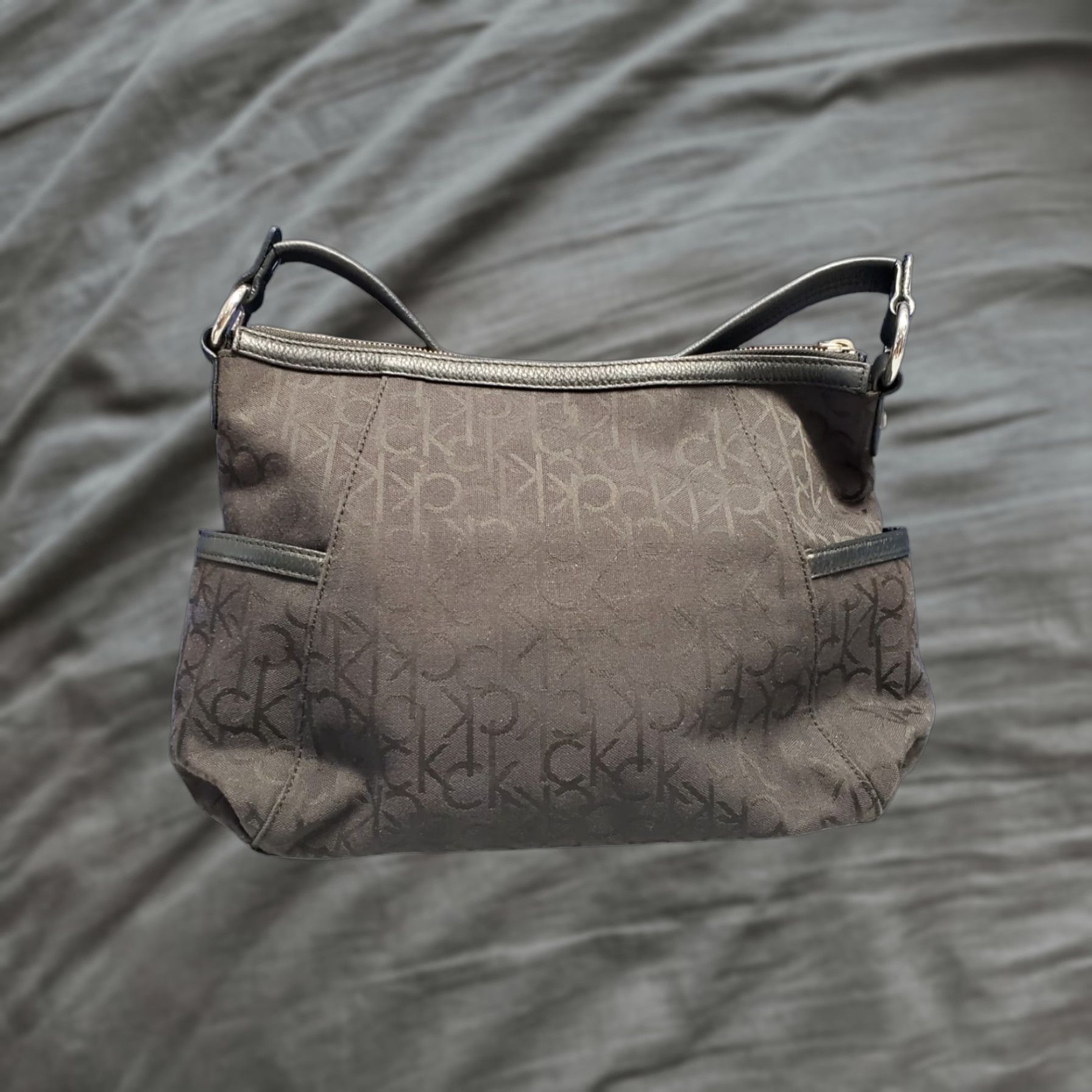 Calvin Klein Calvin Klein Hobo Bag Womens Black Canvas Shoulder Strap Silver Hardware Child? Size ONE SIZE - 1 Thumbnail
