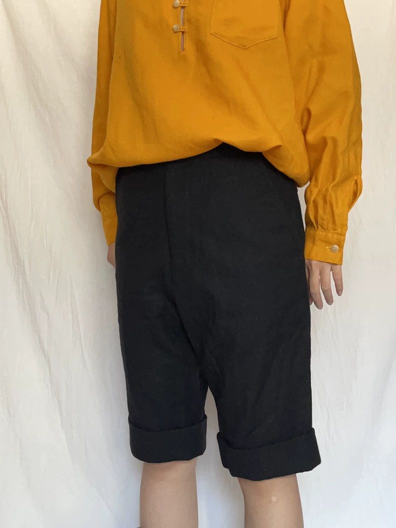 Y's Y's size 1 Black wool woolen rolled-up casual midi pants Size US 28 / EU 44 - 4 Thumbnail