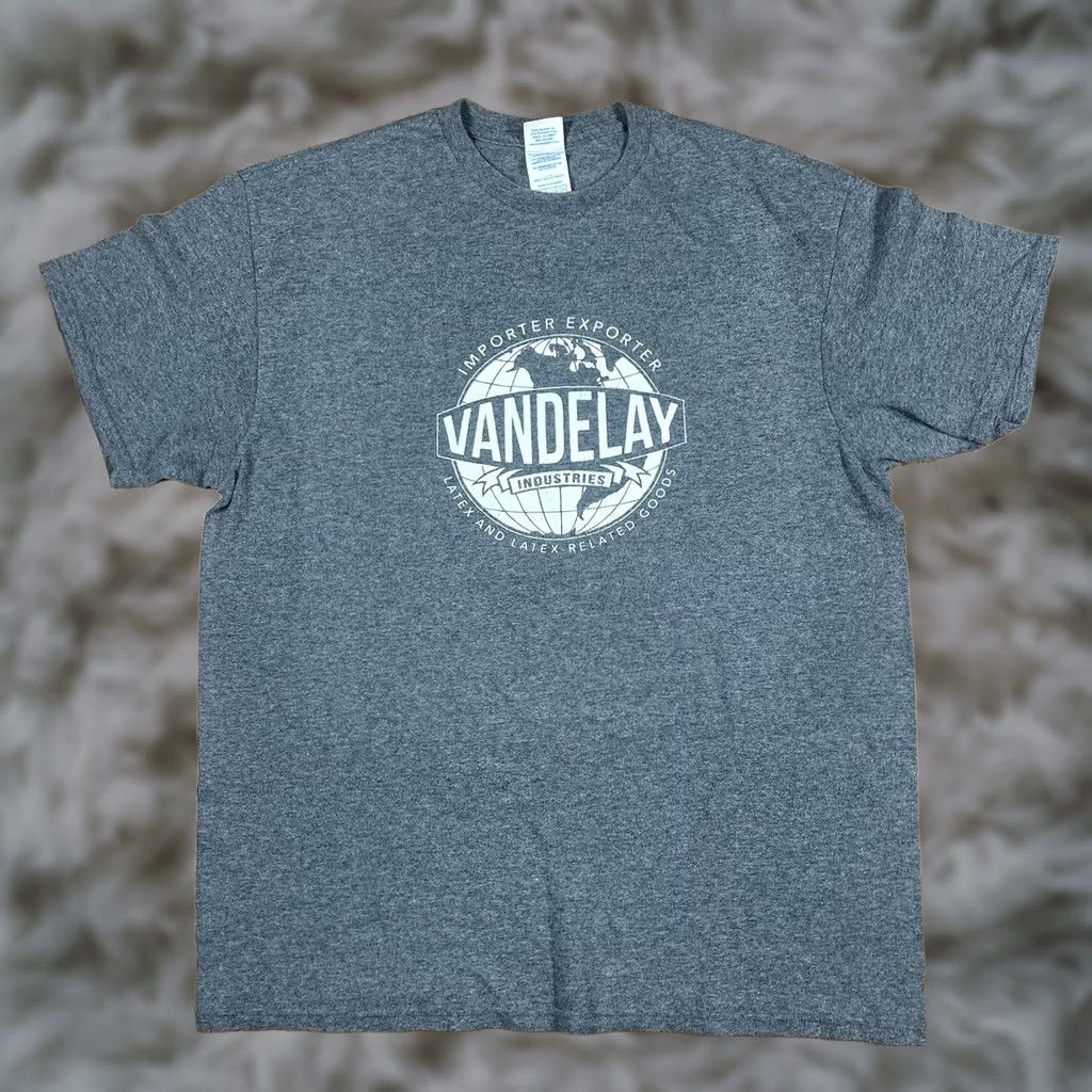 Delta Delta T-Shirt Adults L Gray Pro Weight Vandelay Industries Poly-Cotton Shirt Unisex Adults L Gray Classic Short Sleeve Crew Neck Logo Accent 90s? Size US L / EU 52-54 / 3 - 1 Thumbnail