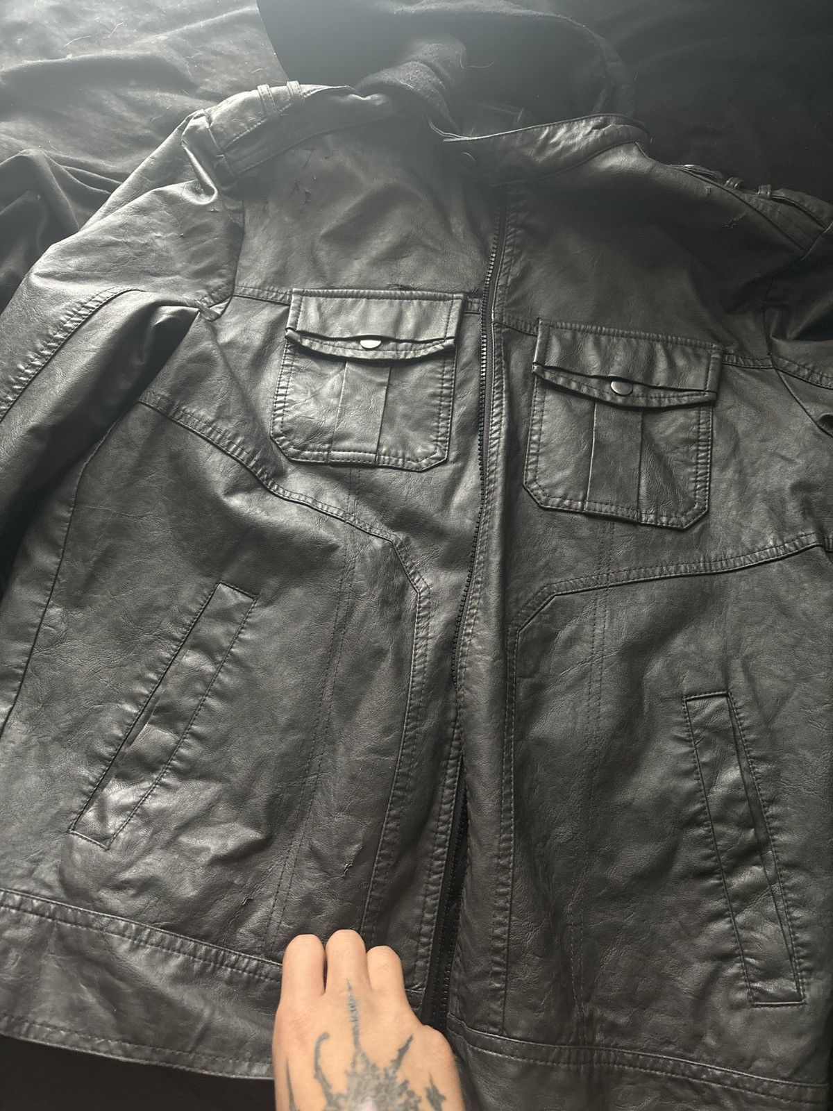Other Black Leather Jacket Size US L / EU 52-54 / 3 - 2 Thumbnail