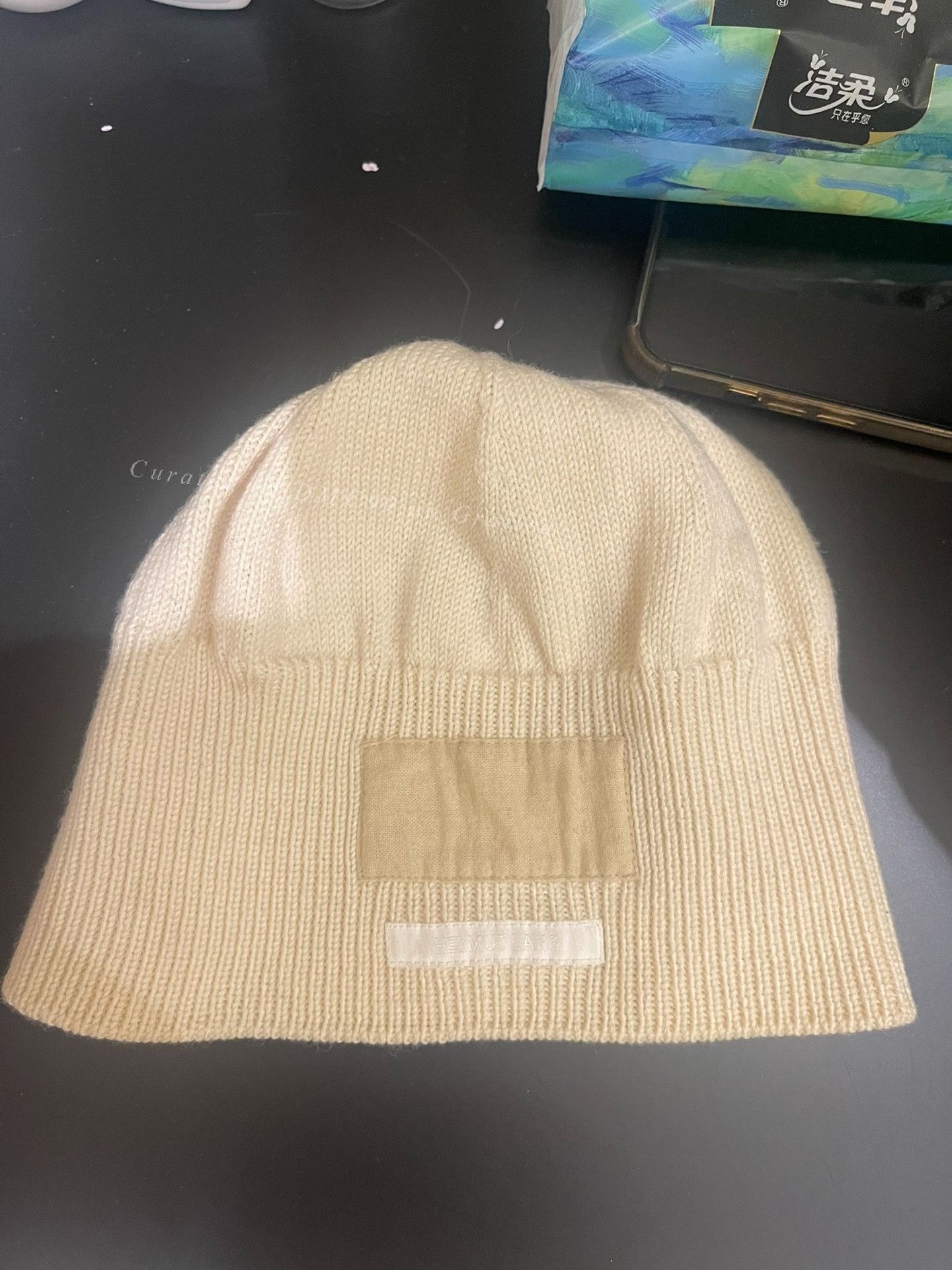 Helmut Lang Helmut Lang Logo Patch Front Beanie Size ONE SIZE - 1 Thumbnail
