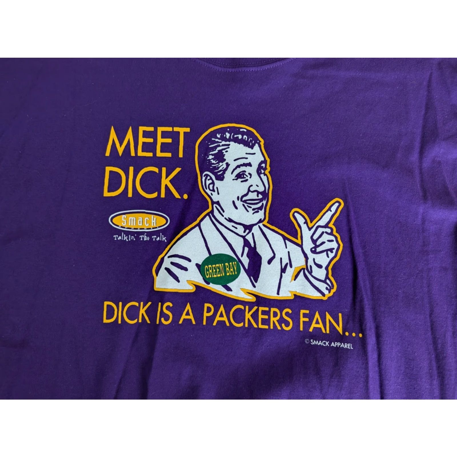 Gildan Gildan Smack Talk T-Shirt Mens XL DONT BE A D*CK Purple Crew Neck Short Sleeve Sports Football Vikings Packers (Vintage: No) Size US XL / EU 56 / 4 - 3 Thumbnail