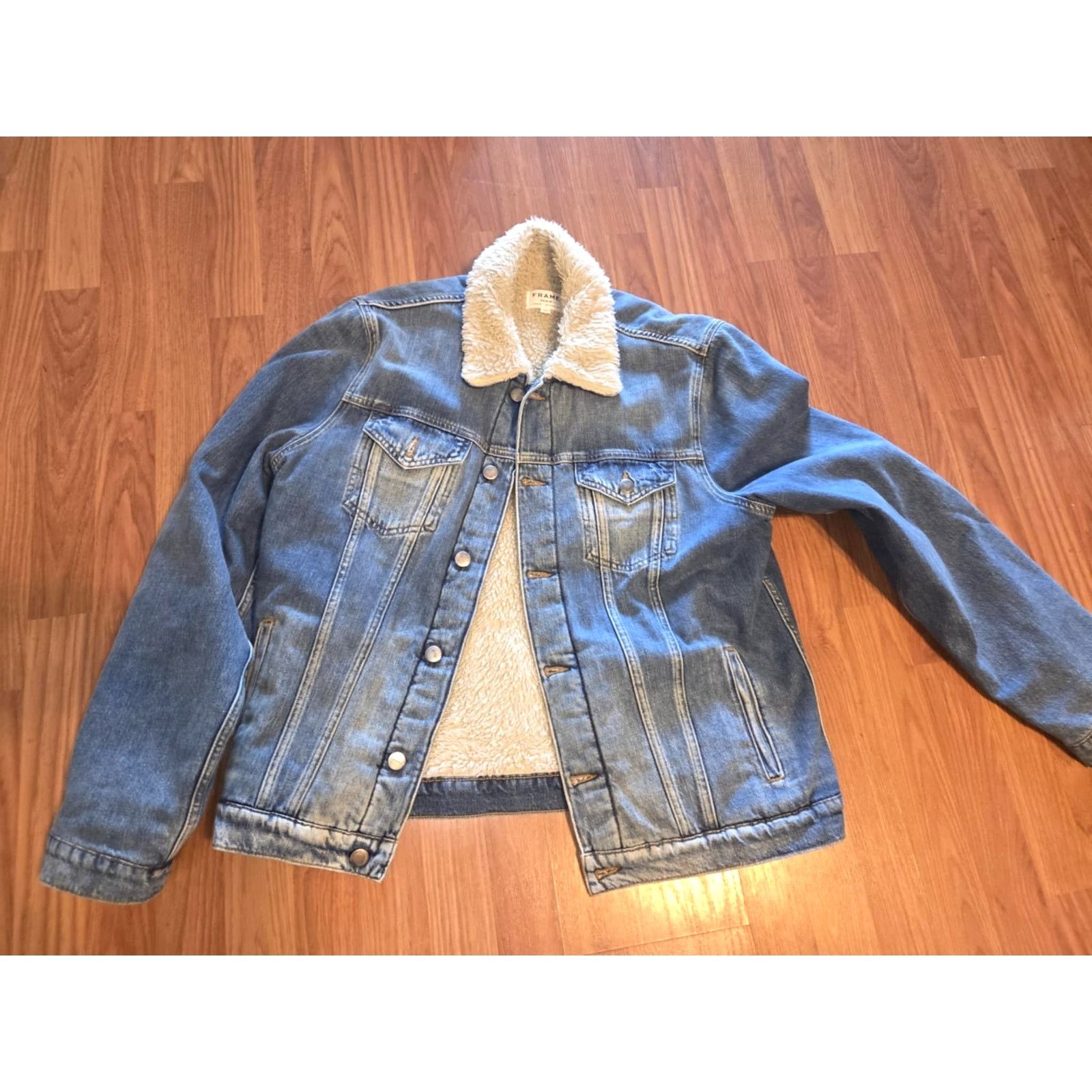 Frame Frame Denim XL Men's Furry Lined Jacket - Excellent! Size US XL / EU 56 / 4 - 3 Thumbnail
