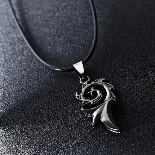 Jewelry Cool Leather Chain Pendant Necklace Size ONE SIZE - 7 Thumbnail