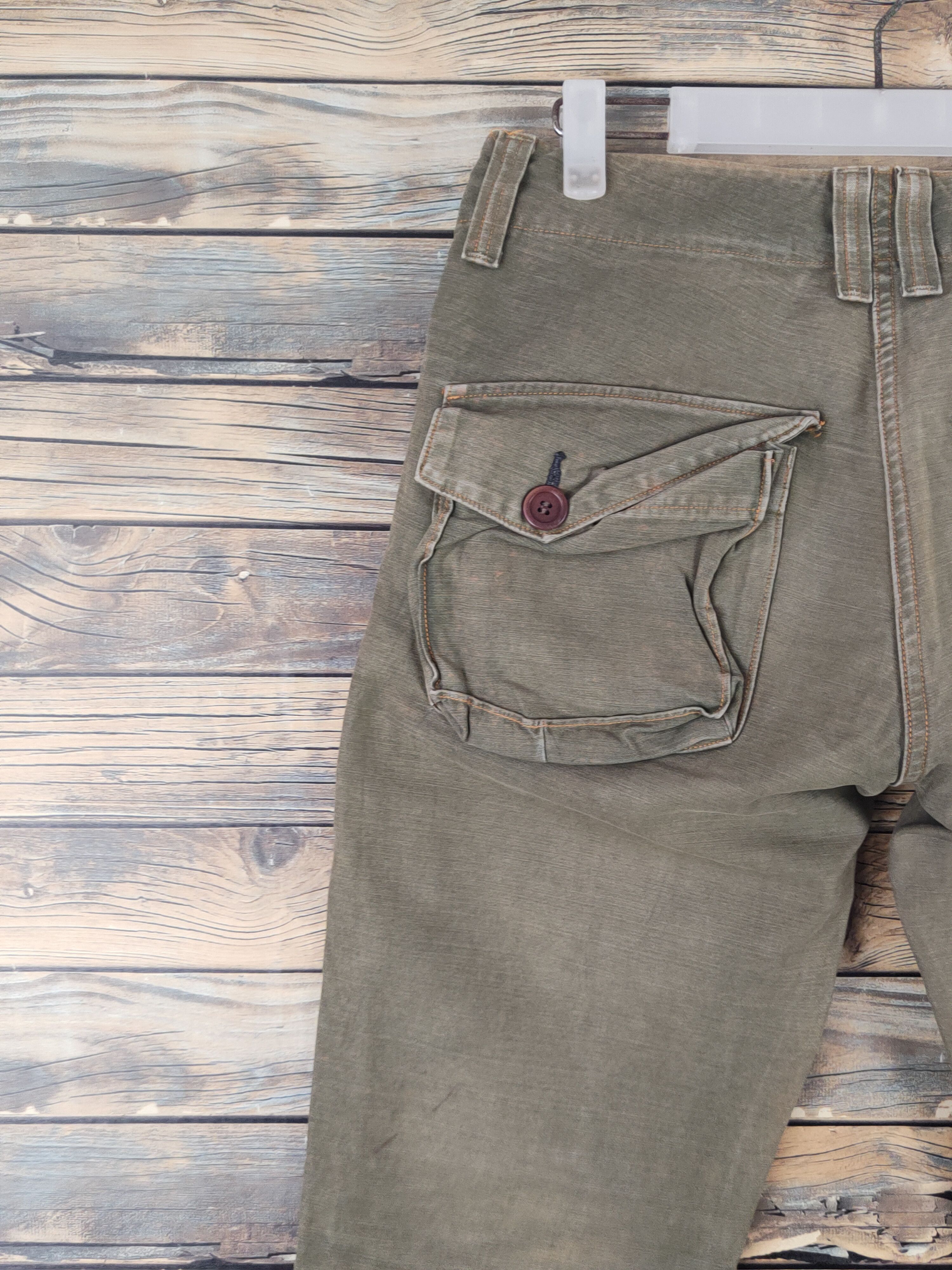 Johnbull DL Johnbull Olive Faded Multipocket Cargo Pants #46-055 Size US 29 - 8 Thumbnail