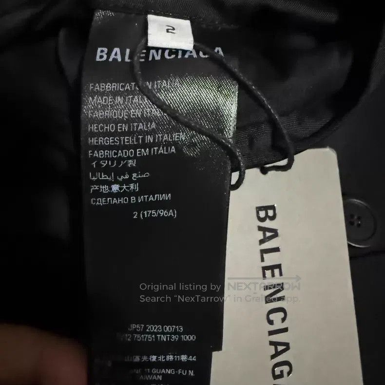 Balenciaga Balenciaga Black Folded Double Breasted Suit Jacket Size US M / EU 48-50 / 2 - 4 Thumbnail