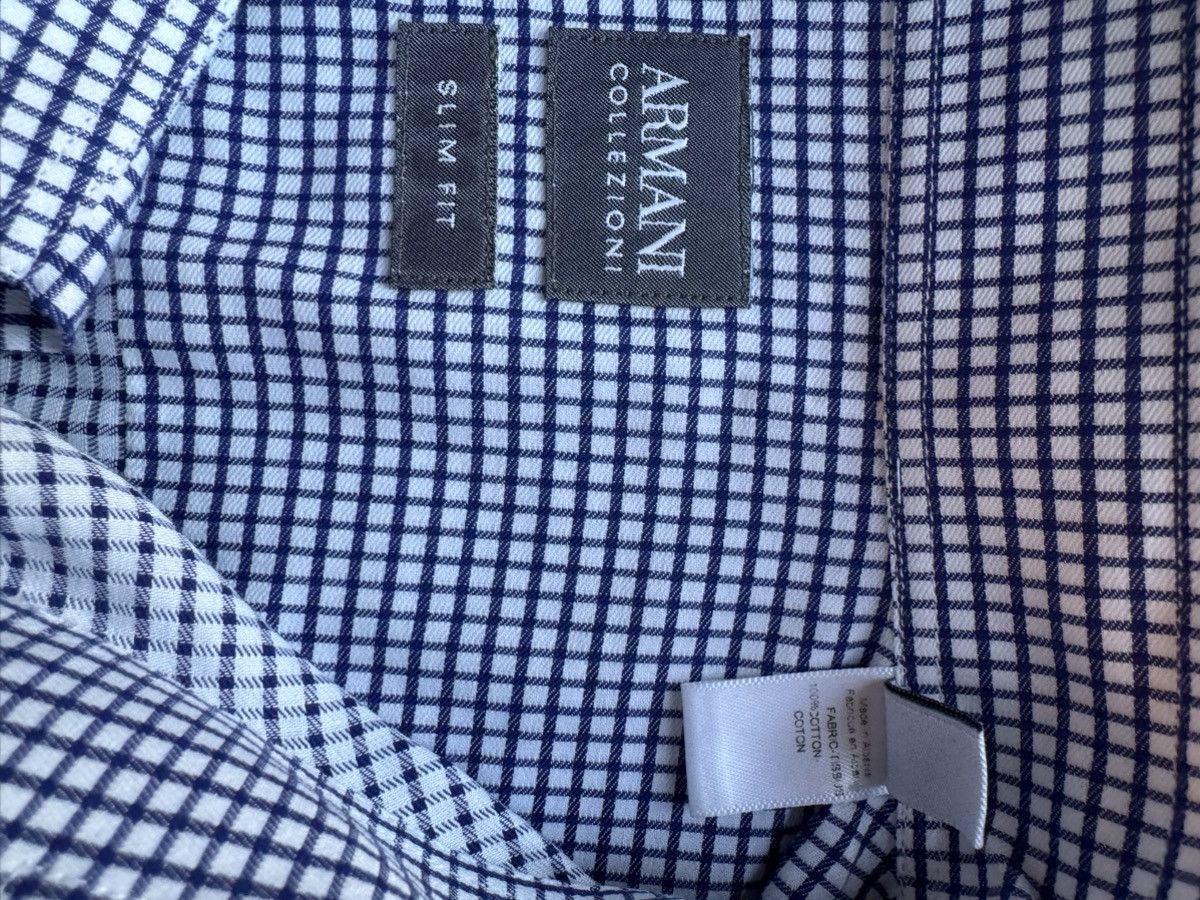 Armani Armani Collezioni Men’s Slim Fit Dress Shirt – Size 42 /16.5 Size US M / EU 48-50 / 2 - 7 Thumbnail