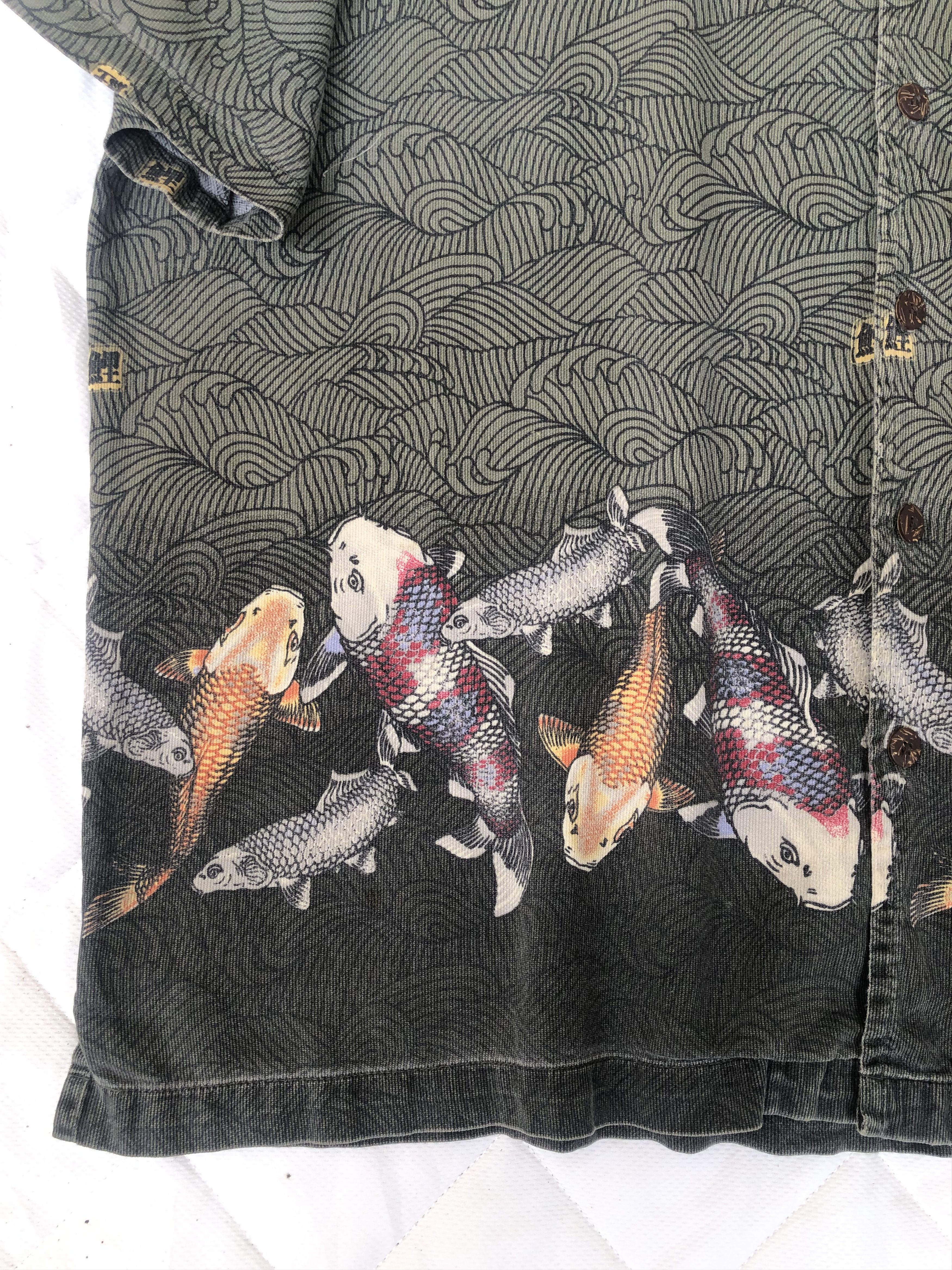 Vintage Vintage Hawaiian Fish KOI Japanese Style Shirt Size US XXL / EU 58 / 5 - 4 Thumbnail