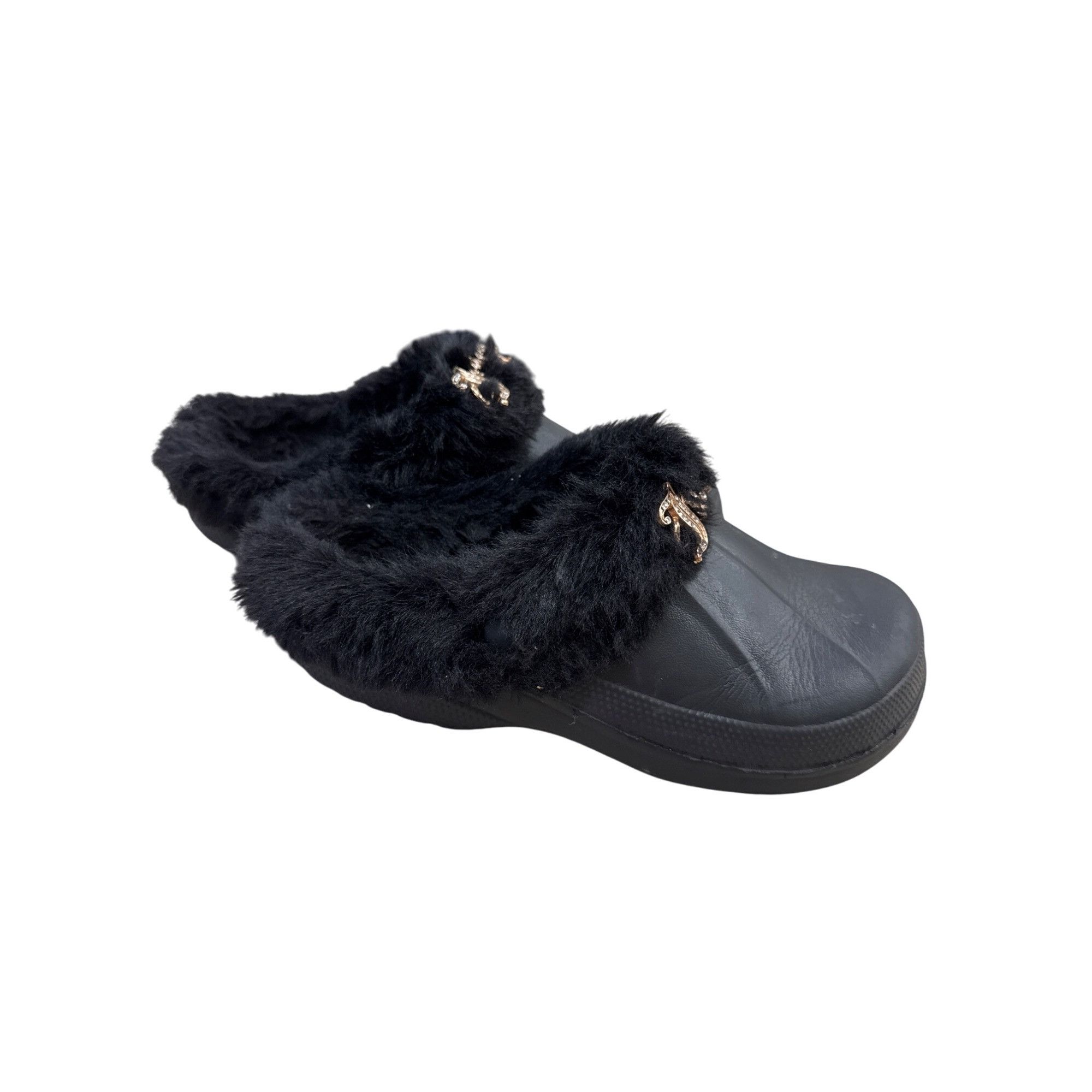 Juicy Couture Juicy Couture Womens Black Faux Fur Lined Slip-On Slippers S Size US 7 / IT 37 - 4 Thumbnail
