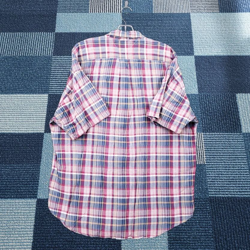 Tommy Hilfiger Tommy Hilfiger Shirt Mens L Large Red Blue Plaid Short Sleeve Button Up Collared Size US L / EU 52-54 / 3 - 1 Thumbnail