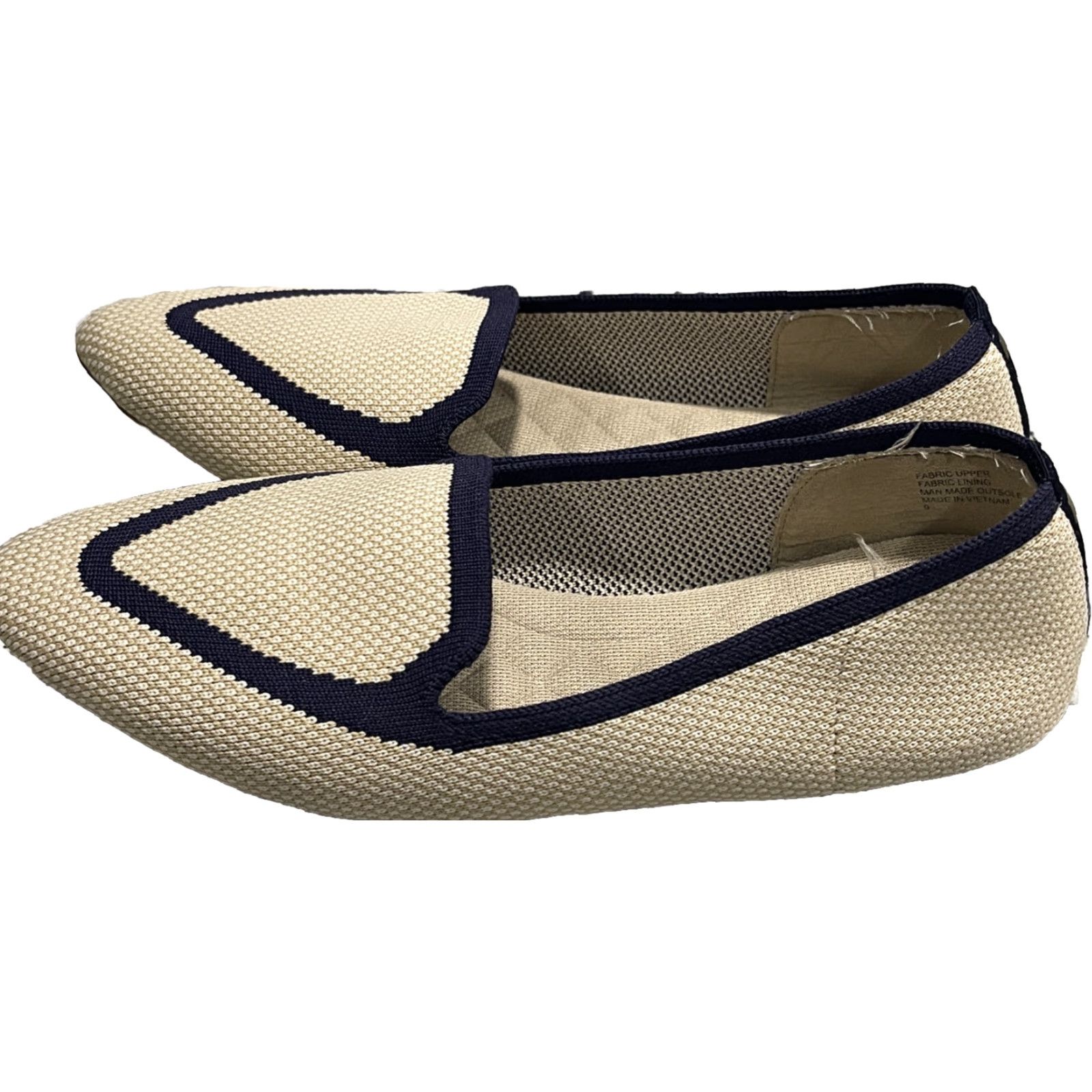 Vintage Birdies Flat Loafers The Blackbird Eggshell/Navy Piping Knit Flat Women Size 9 Size US 9 / IT 39 - 3 Thumbnail