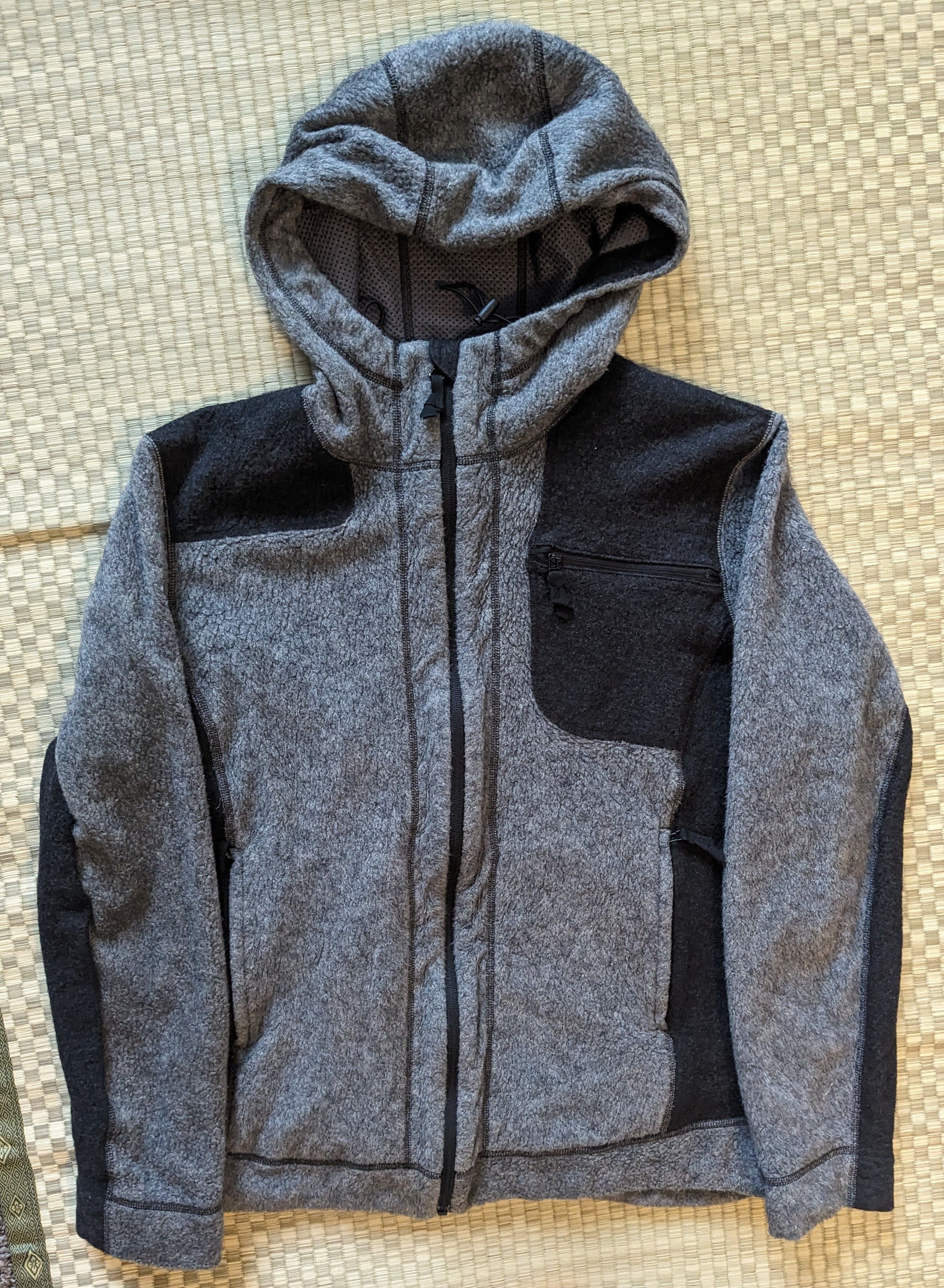 image of Snow Peak Charcoal Gray Wool Blend Hoodie Made In Japan, Men's (Size Large)