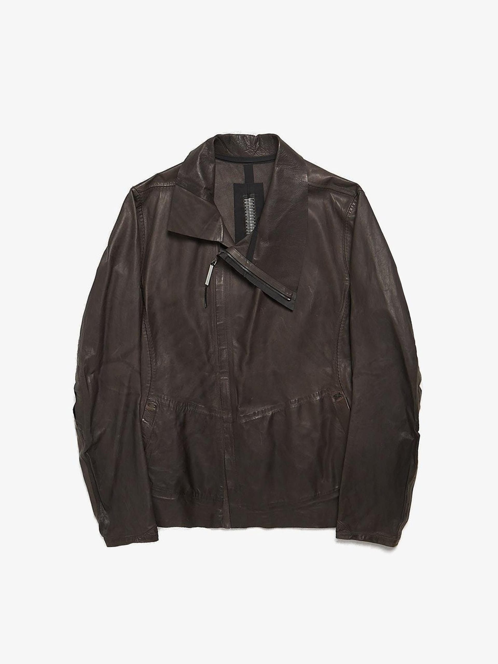image of Isaac Sellam Experience Brown Metallic Seam Light Lamb Leather Jacket, Men's (Size 2XL)