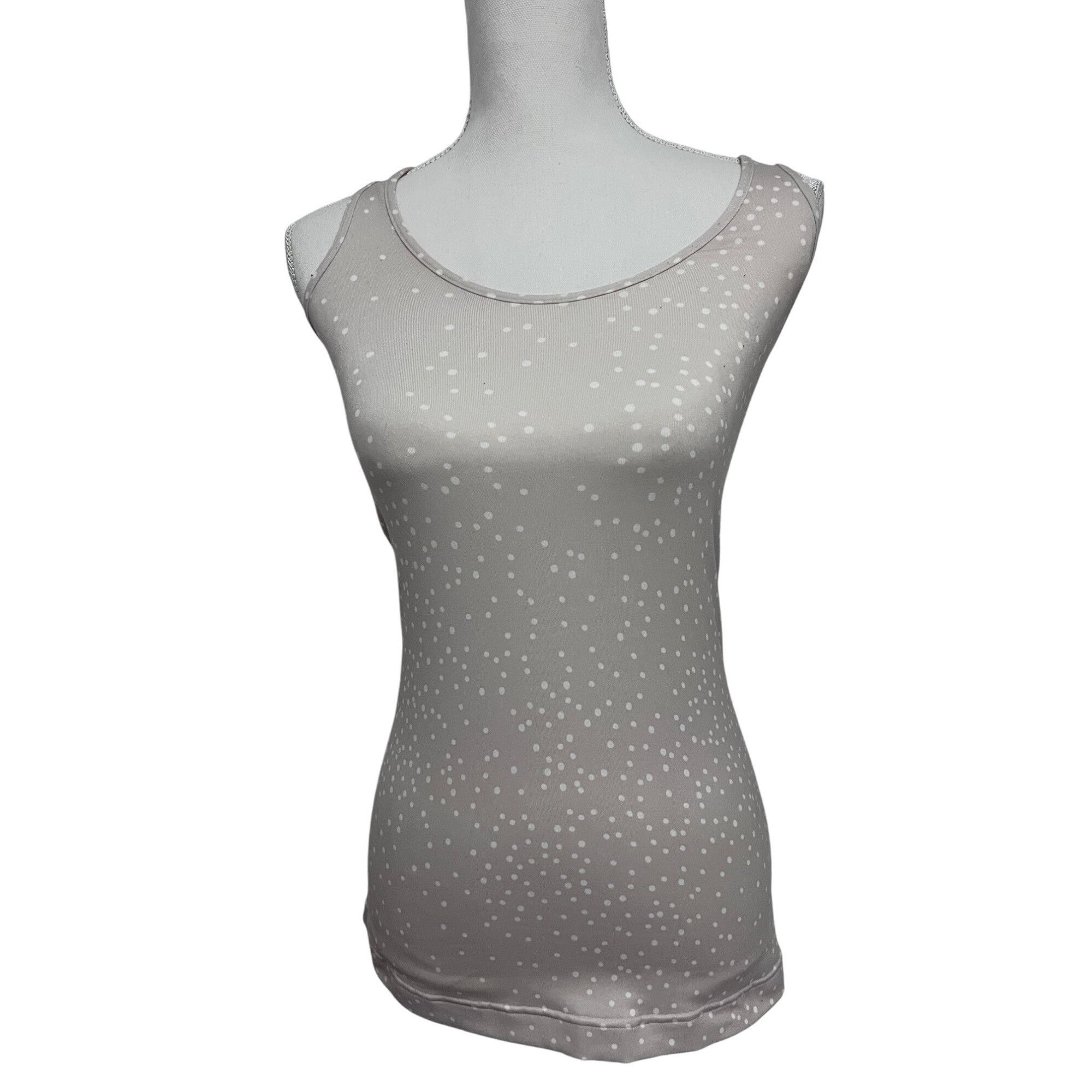 Lululemon Lululemon Beige White Polka Dot Racerback Tank Top Yoga Runn Size S / US 4 / IT 40 - 2 Thumbnail