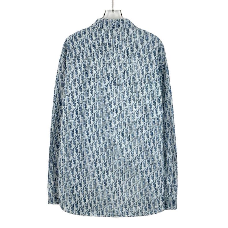 Dior Dior Blue logo old flower full print cotton lapel single-br Size US XS / EU 42 / 0 - 2 Thumbnail