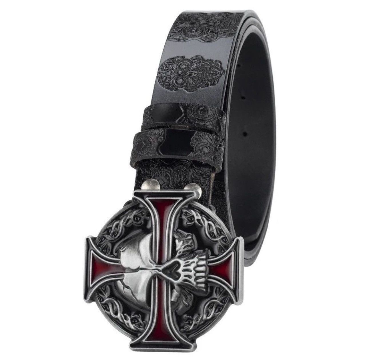 Leather Skull Leather Belt Size ONE SIZE - 2 Thumbnail