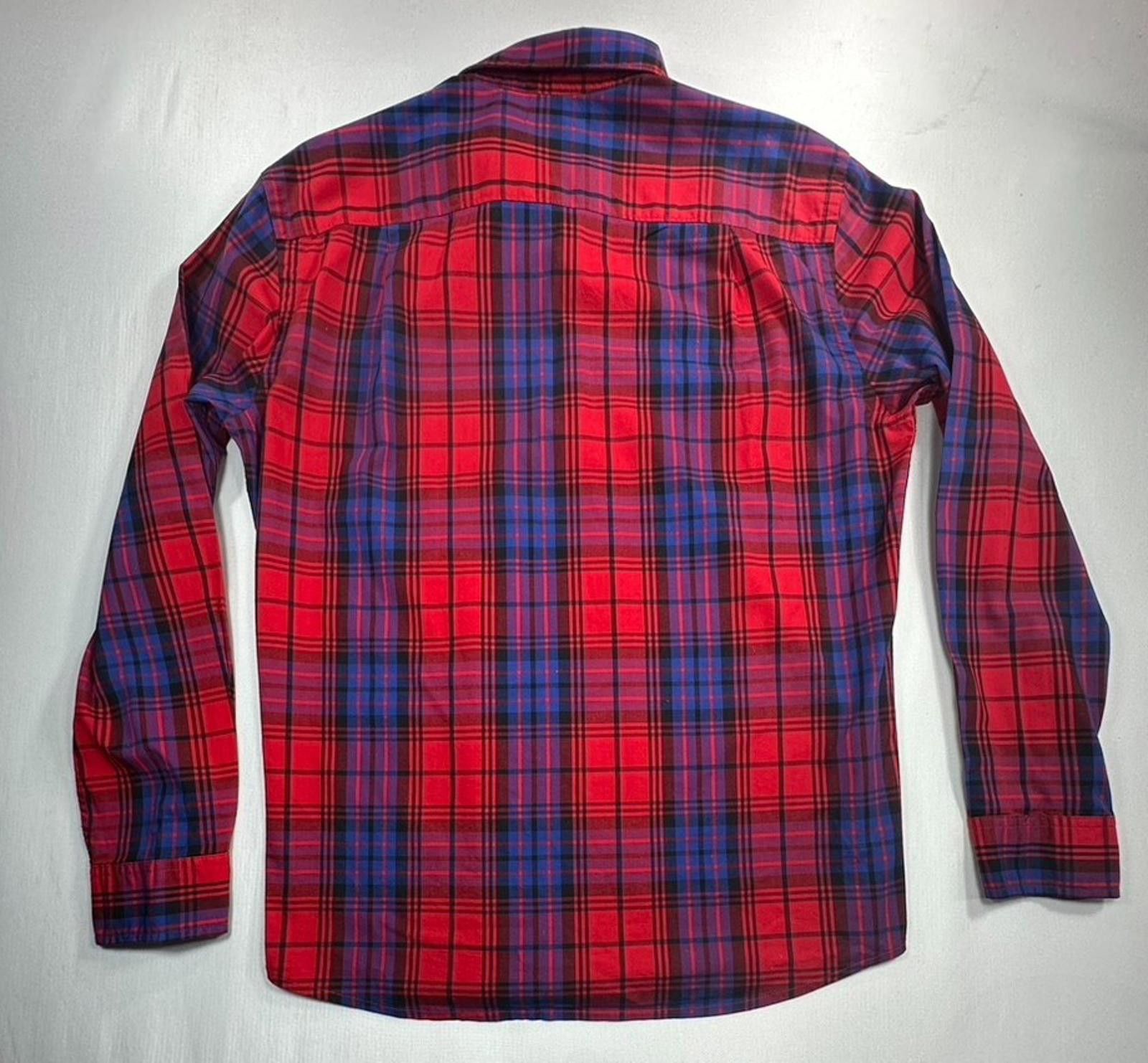 Sonoma Sonoma Plaid Cotton Spandex Blend Button Up Shirt Red/Blue M Size US M / EU 48-50 / 2 - 2 Thumbnail