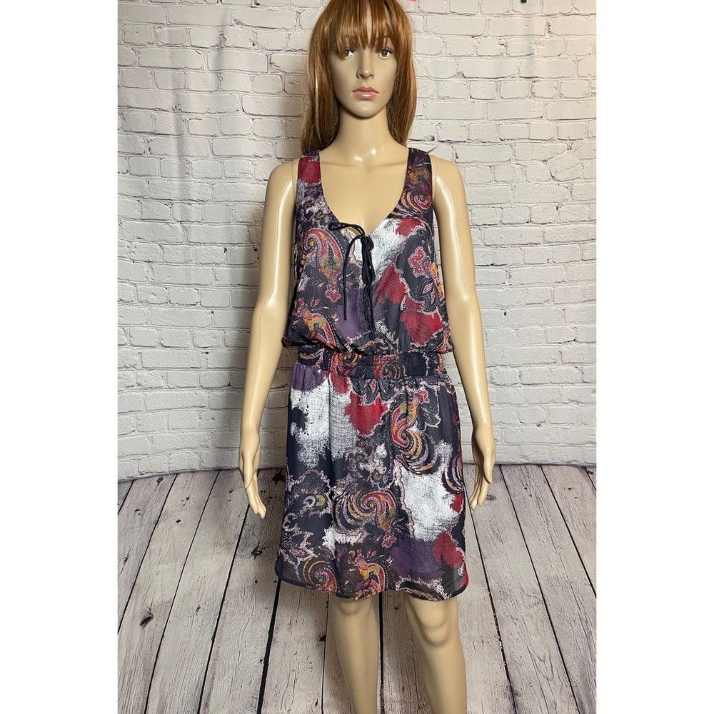 Free People New Free People Falling For Georgette Sleeveless Mini Dress Size L / US 10 / IT 46 - 2 Thumbnail